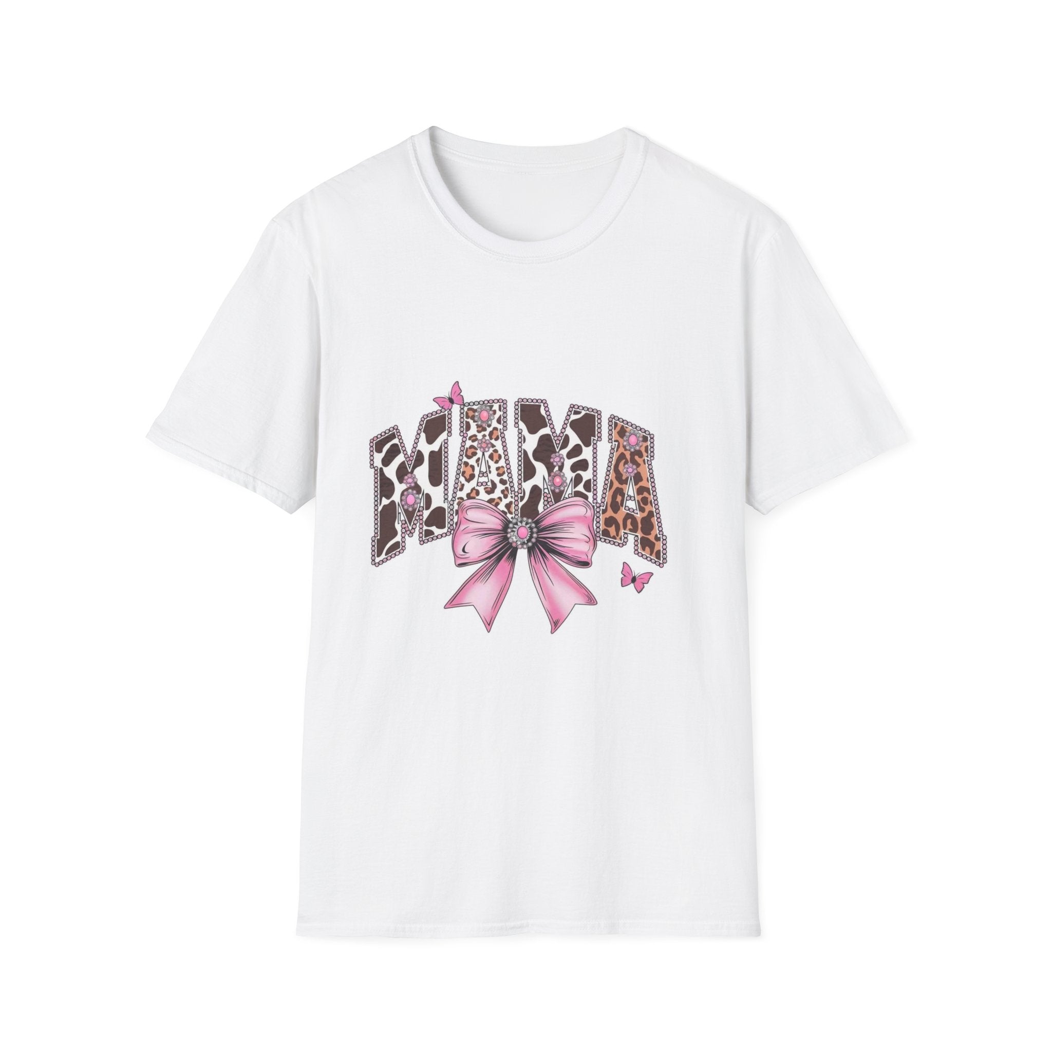 Mama Leopard Print T-Shirt with Pink Bow — Cute Mother’s Day Gift