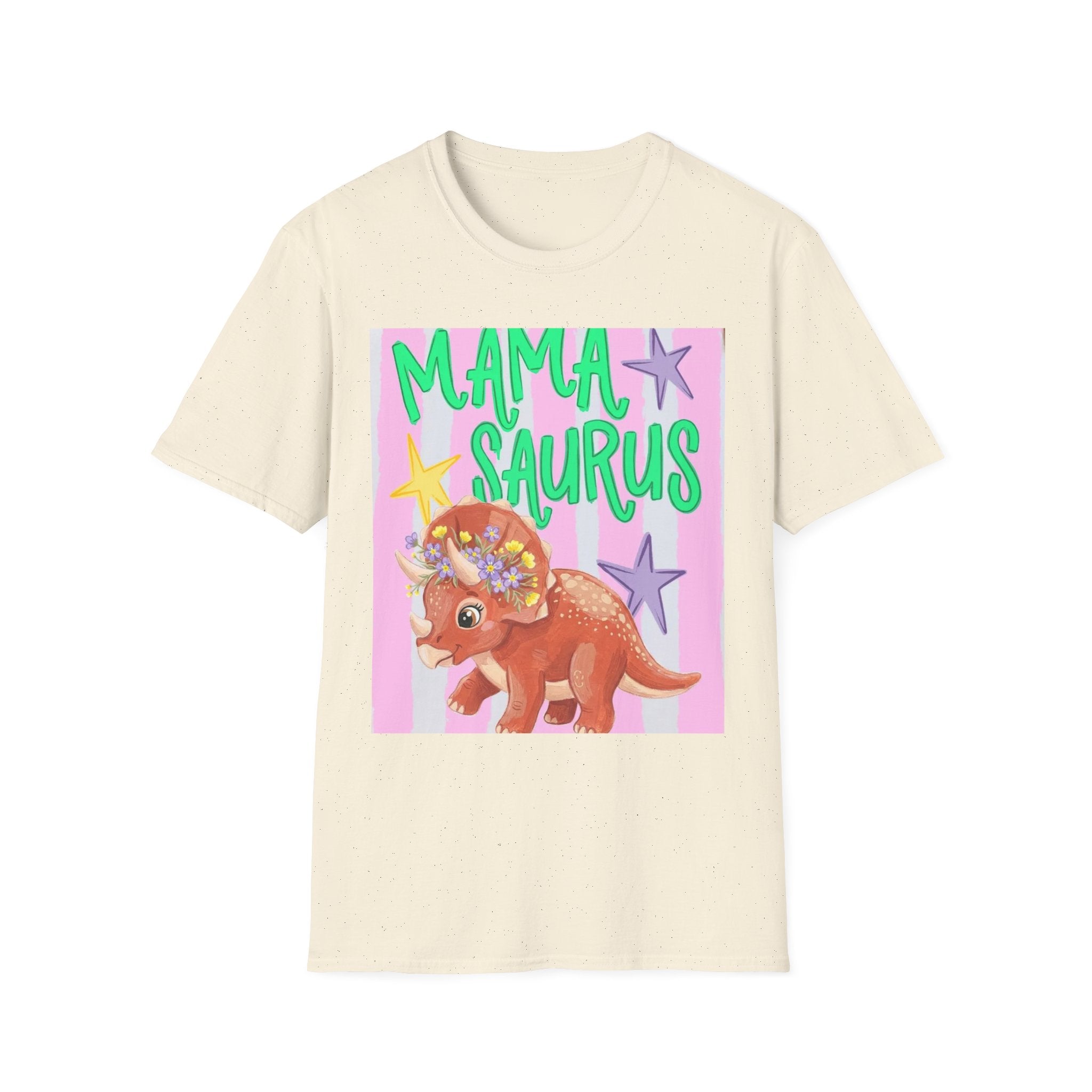 Mamasaurus T-Shirt — Cute Triceratops 'MAMA SAURUS' Graphic Tee for Moms
