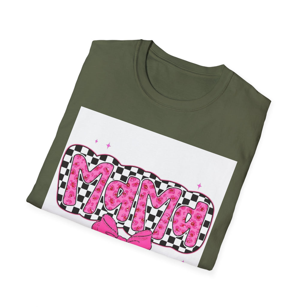 Mama Pink Checker Bow T-Shirt