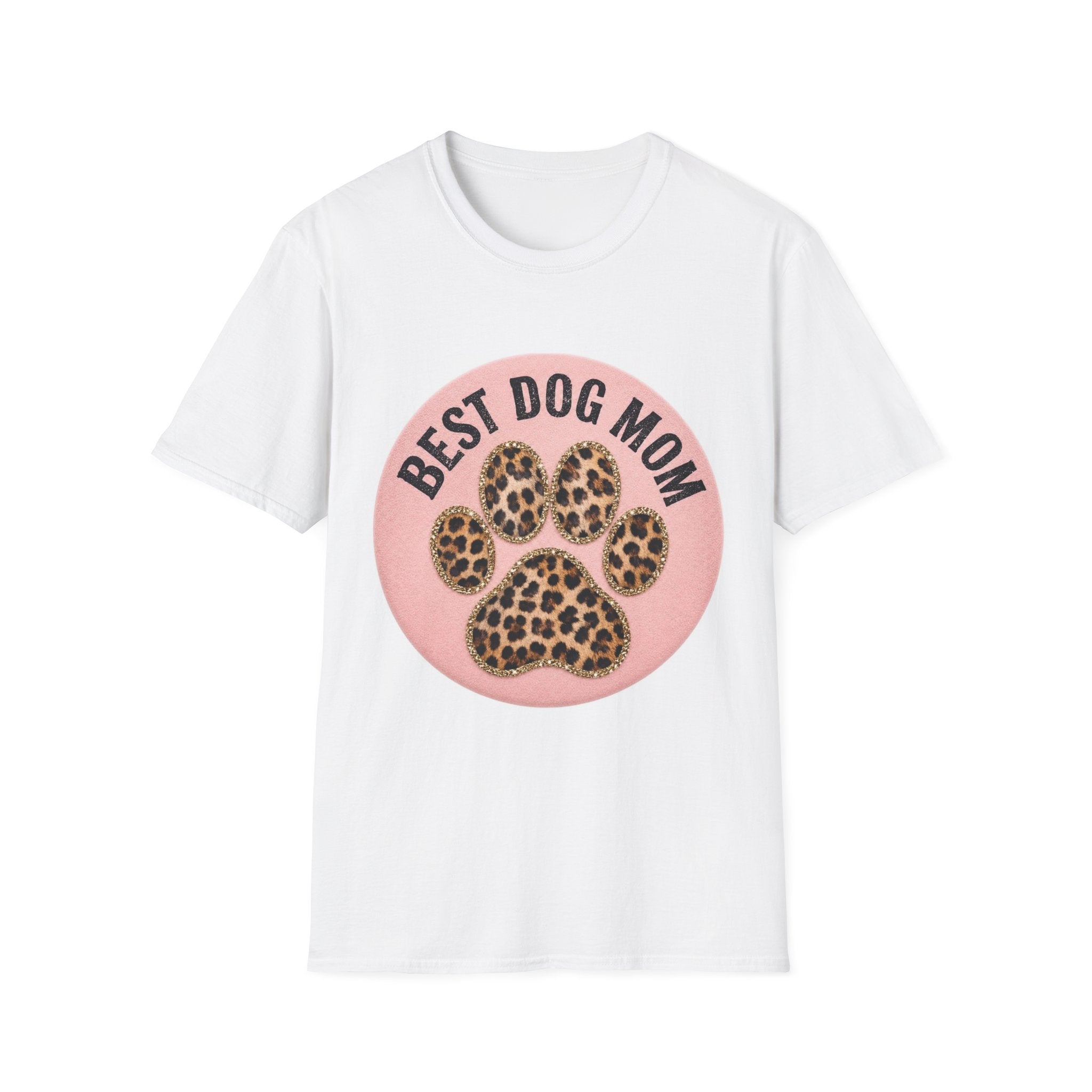 Best Dog Mom T-Shirt — Leopard Paw Graphic