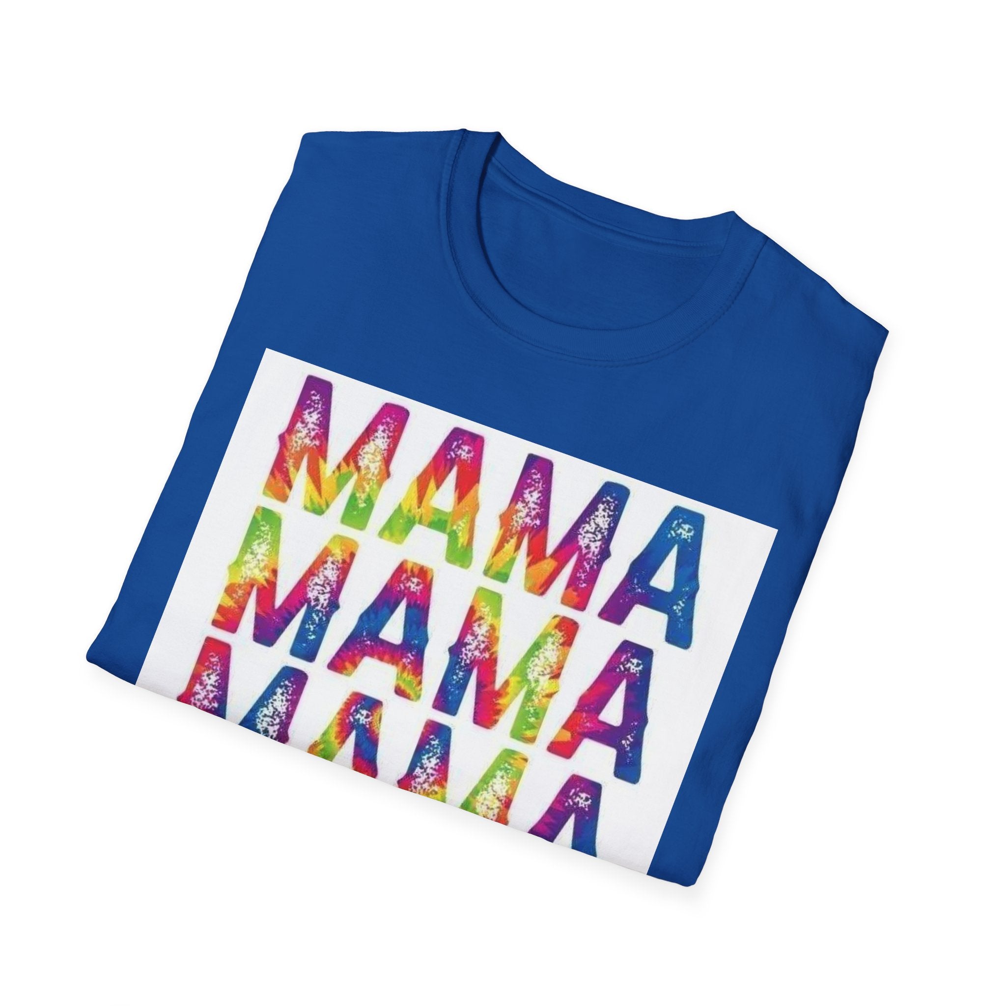 Mama Tie-Dye Stack T-Shirt — Colorful 'MAMA' Graphic Tee for Moms, Mother’s Day Gift