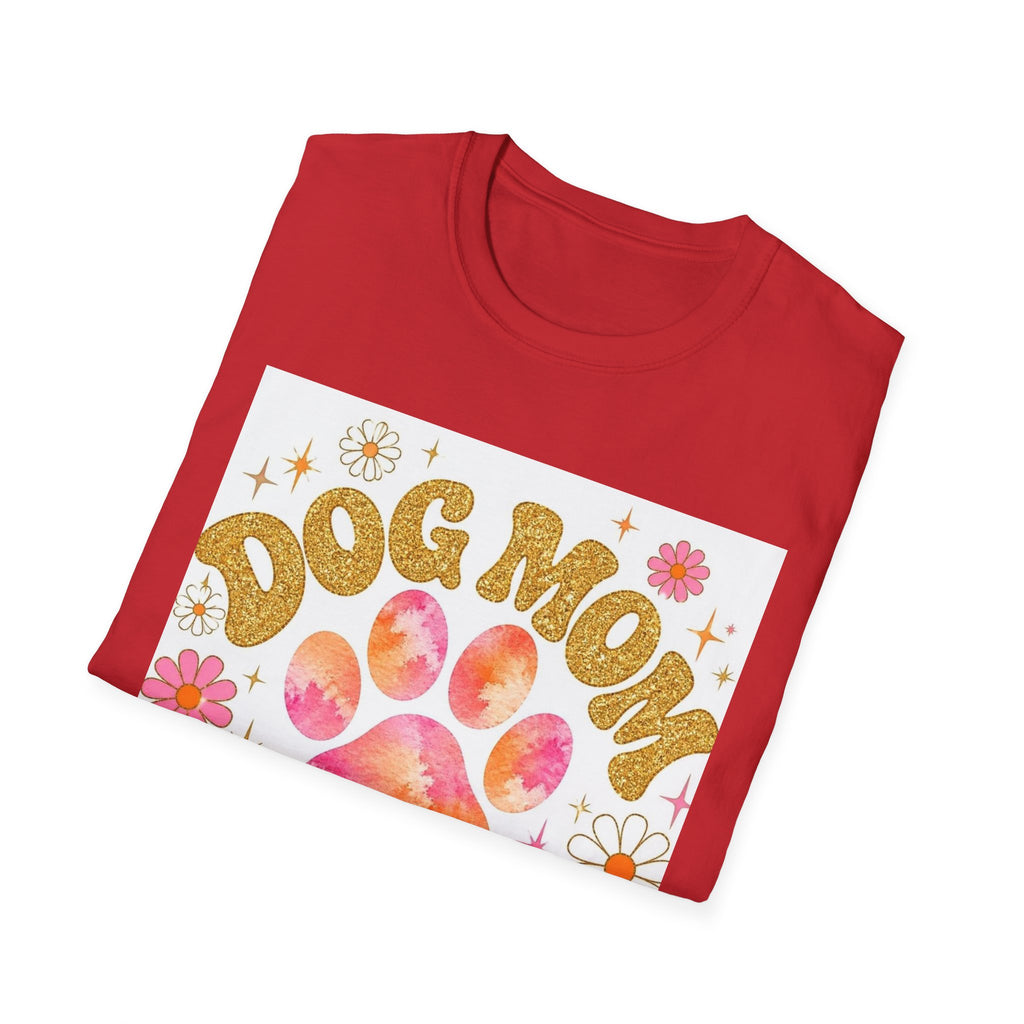 Dog Mom Club T-Shirt — Retro Floral Paw Graphic Tee for Dog Lovers
