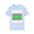 Mama Graphic T-Shirt — Neon Green Checkerboard Mom Shirt (Proverbs 31:25-27 Accent)