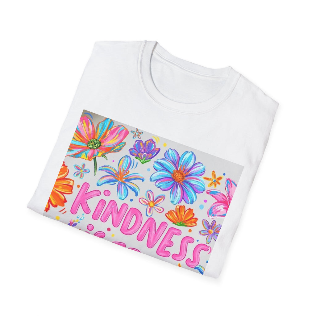 Kindness Is Free Floral T-Shirt — Positive Quote Tee