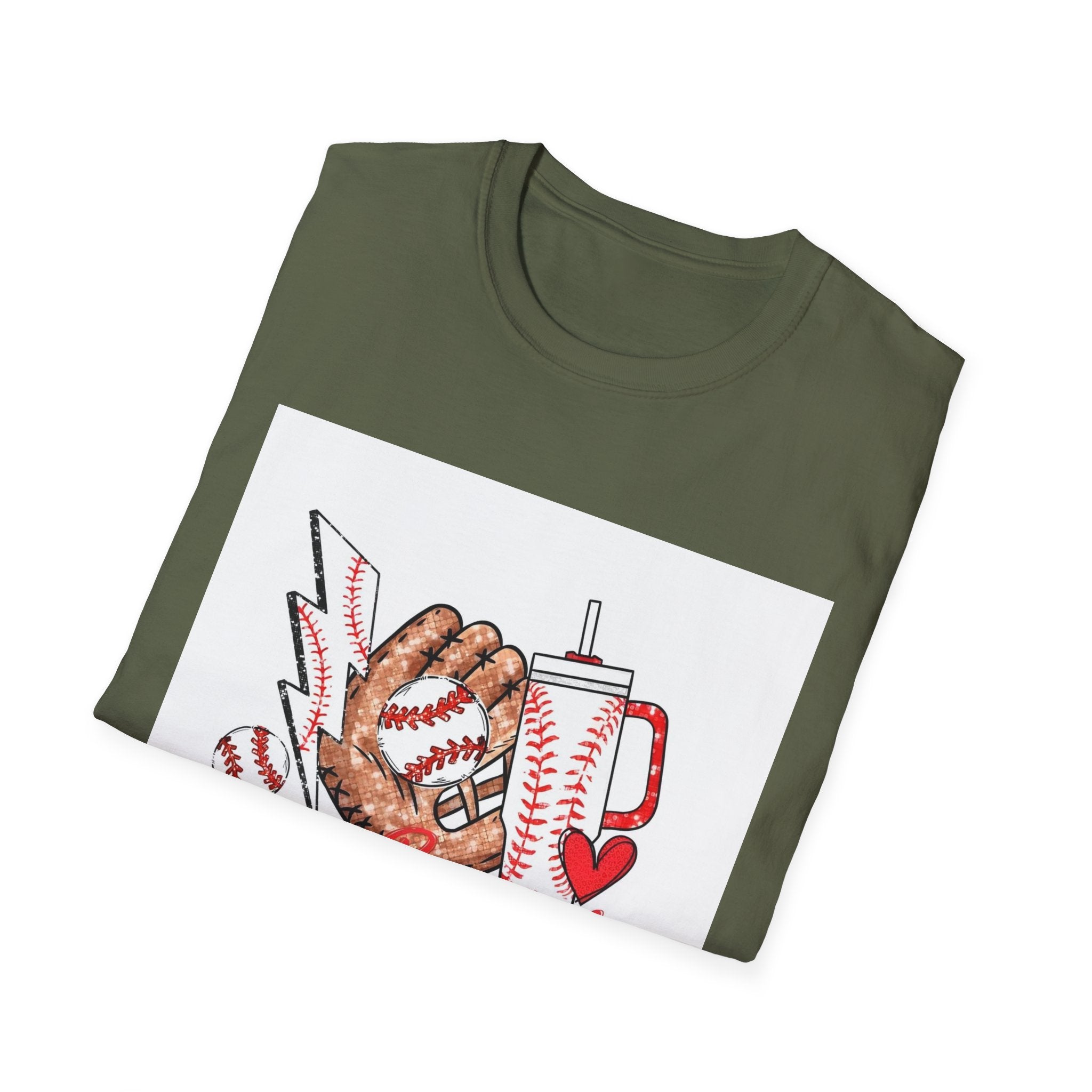 Baseball Mama T‑Shirt — Retro Glove & Bat Softball Mom Tee