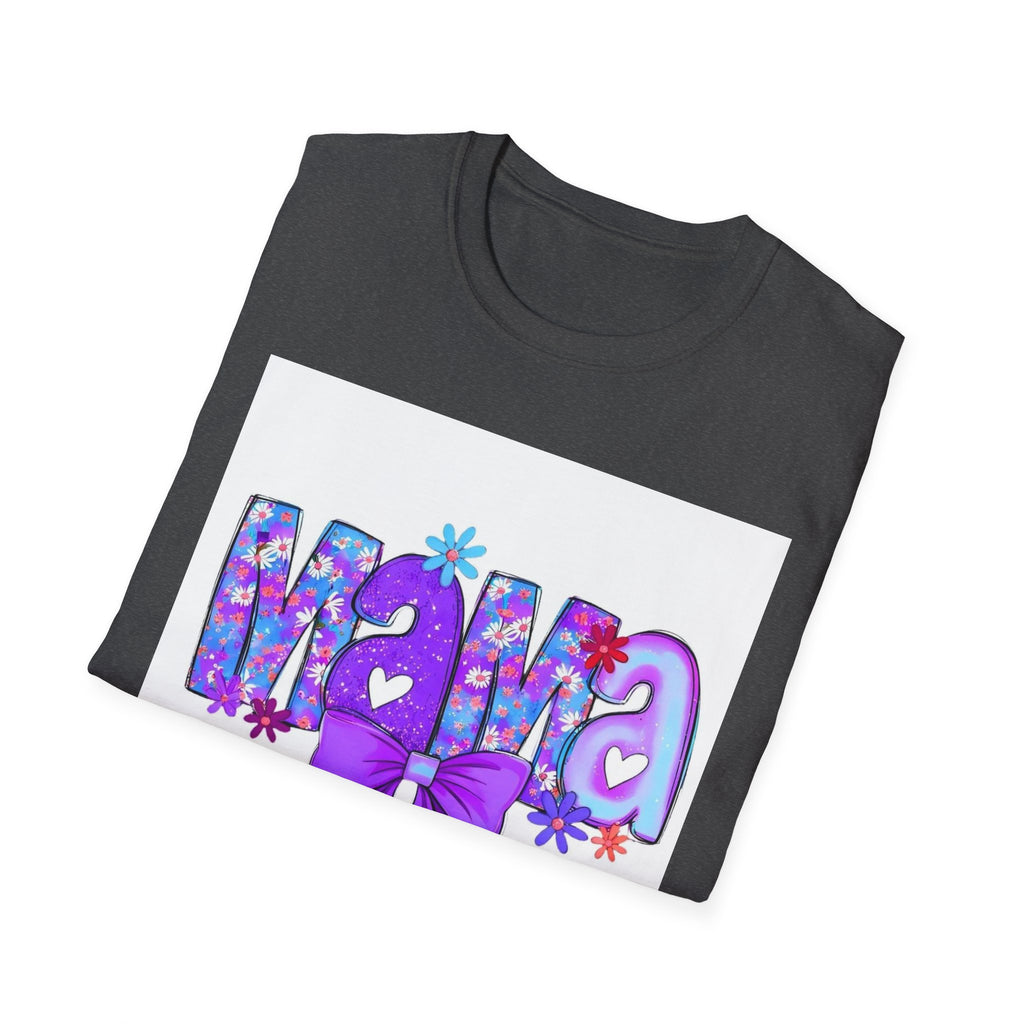 Mama Floral Bow T-Shirt — Purple Mom Tee for Mother’s Day