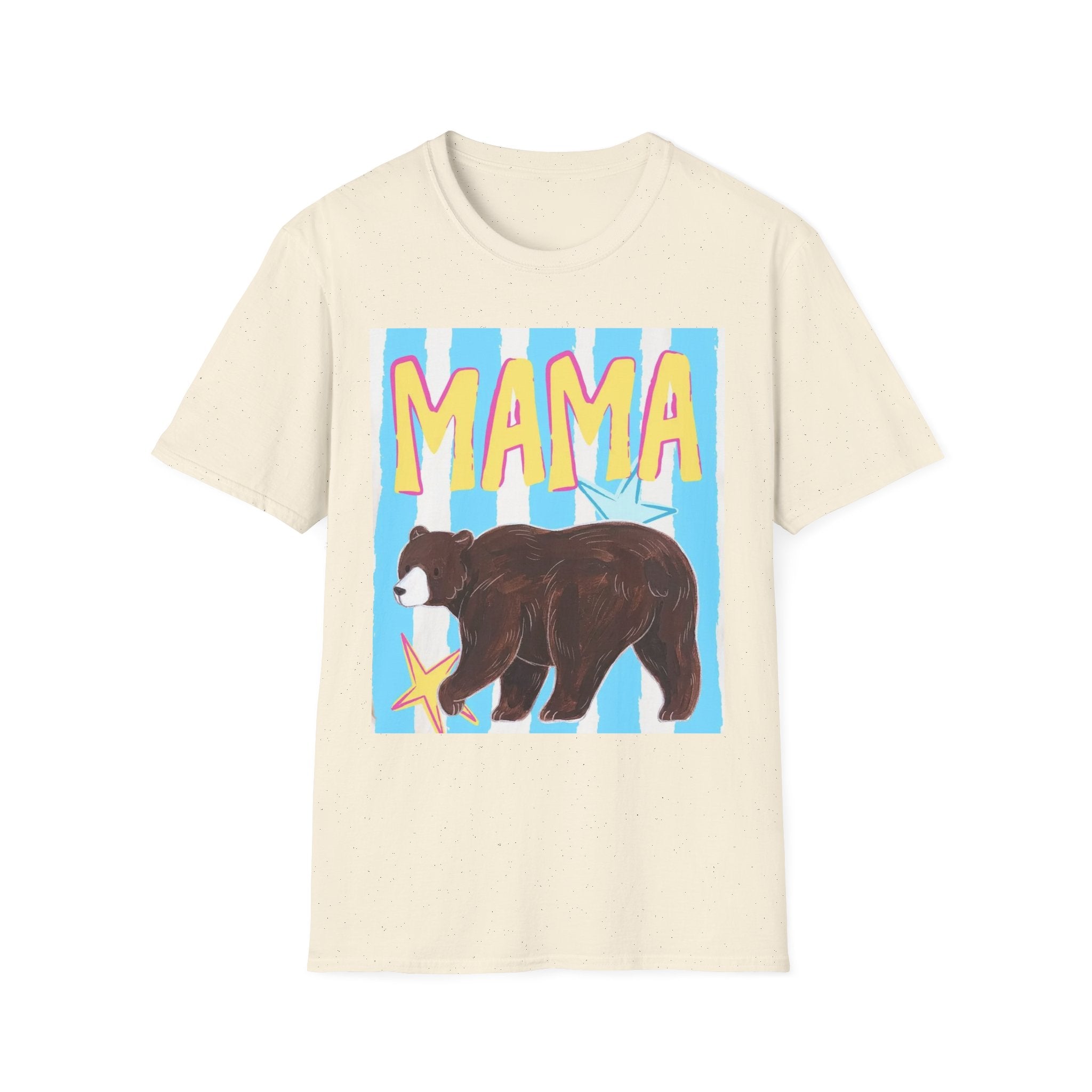 Mama Bear T-Shirt — Retro Striped Mom Gift Shirt