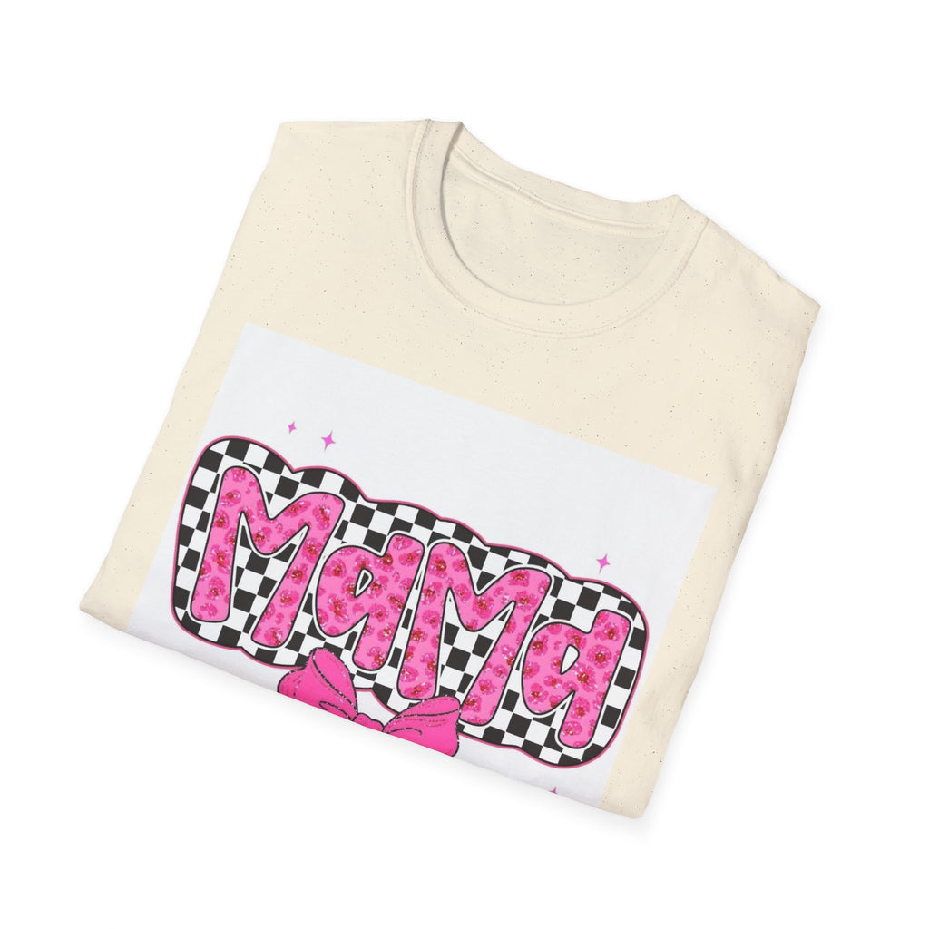 Mama Pink Checker Bow T-Shirt