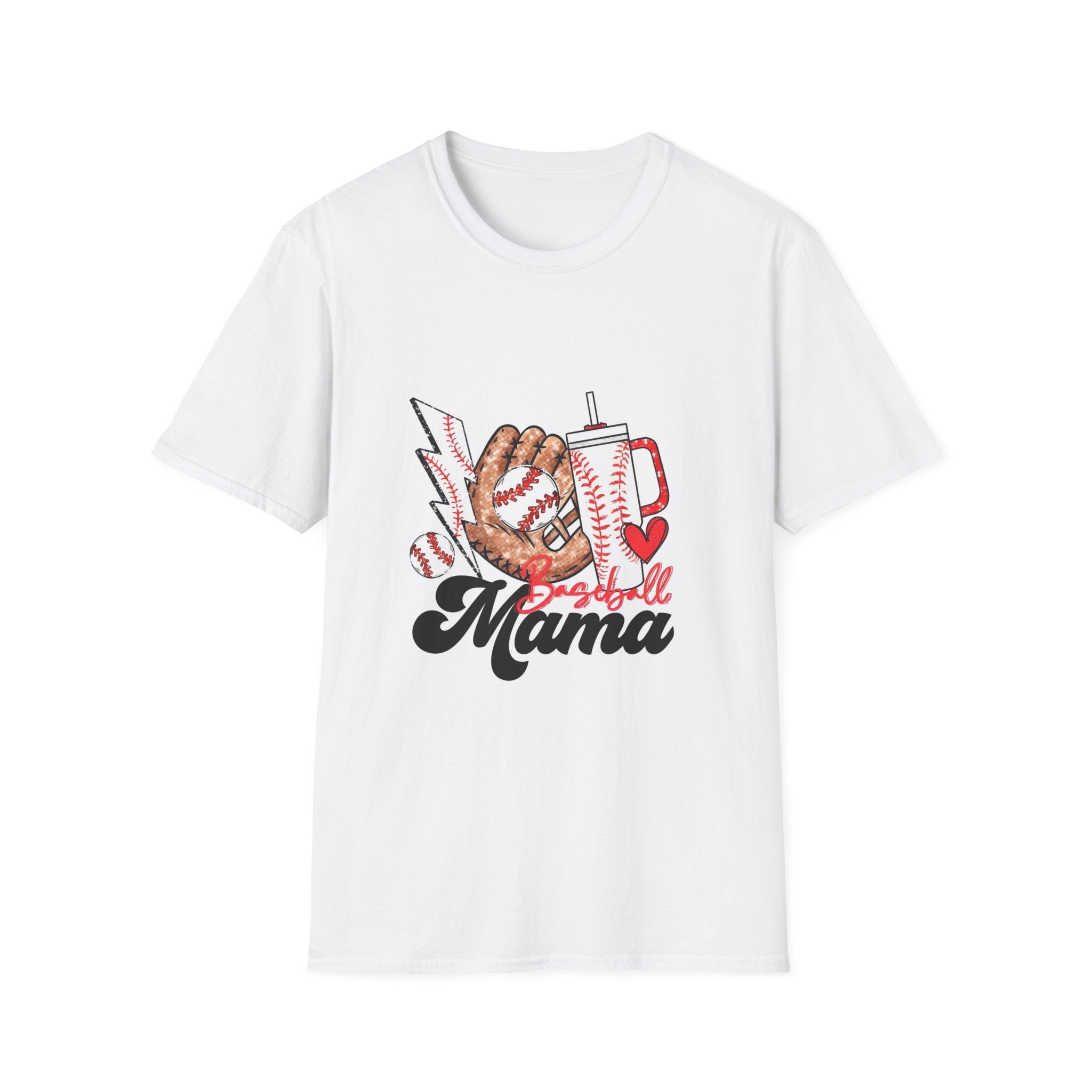 Baseball Mama T‑Shirt — Retro Glove & Bat Softball Mom Tee