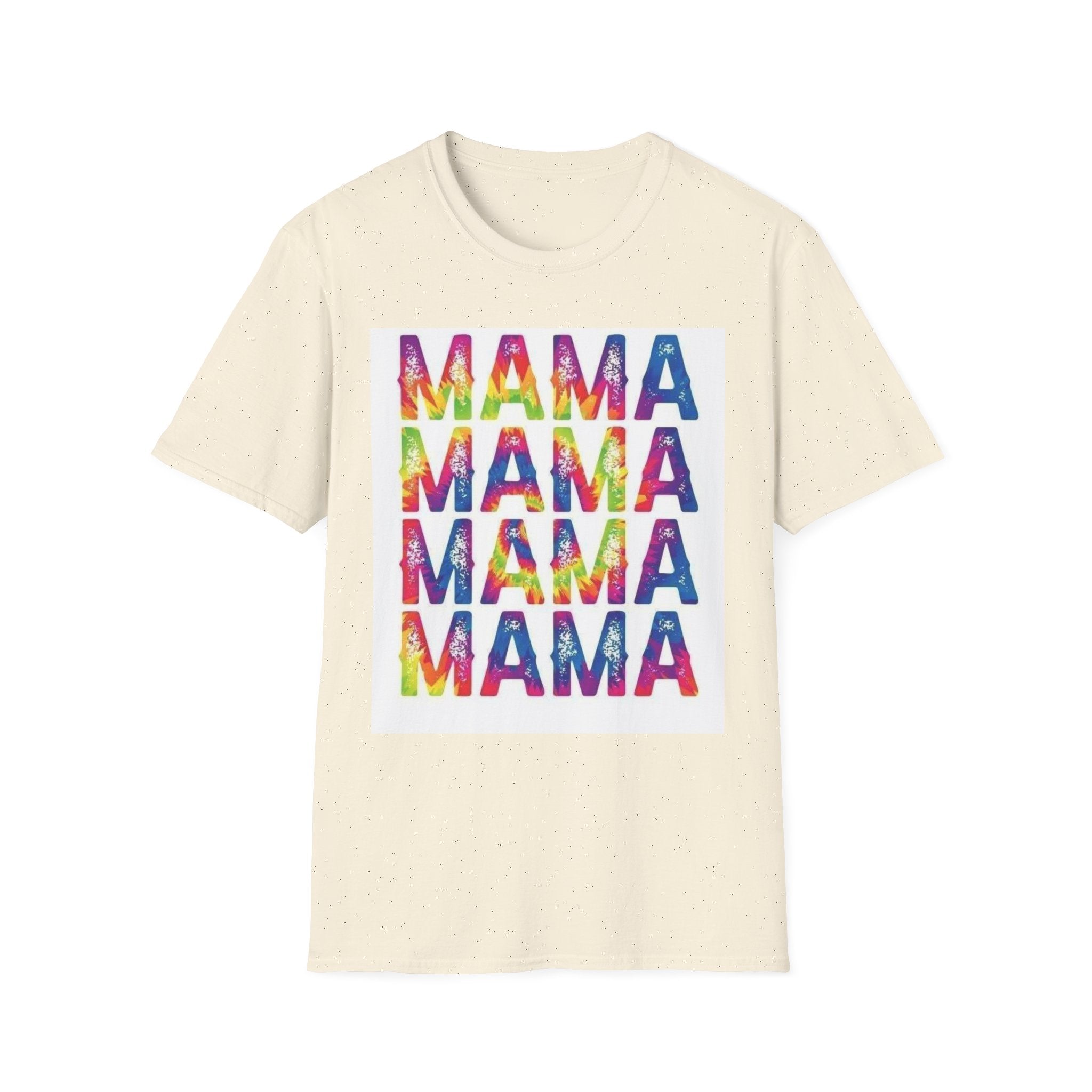Mama Tie-Dye Stack T-Shirt — Colorful 'MAMA' Graphic Tee for Moms, Mother’s Day Gift