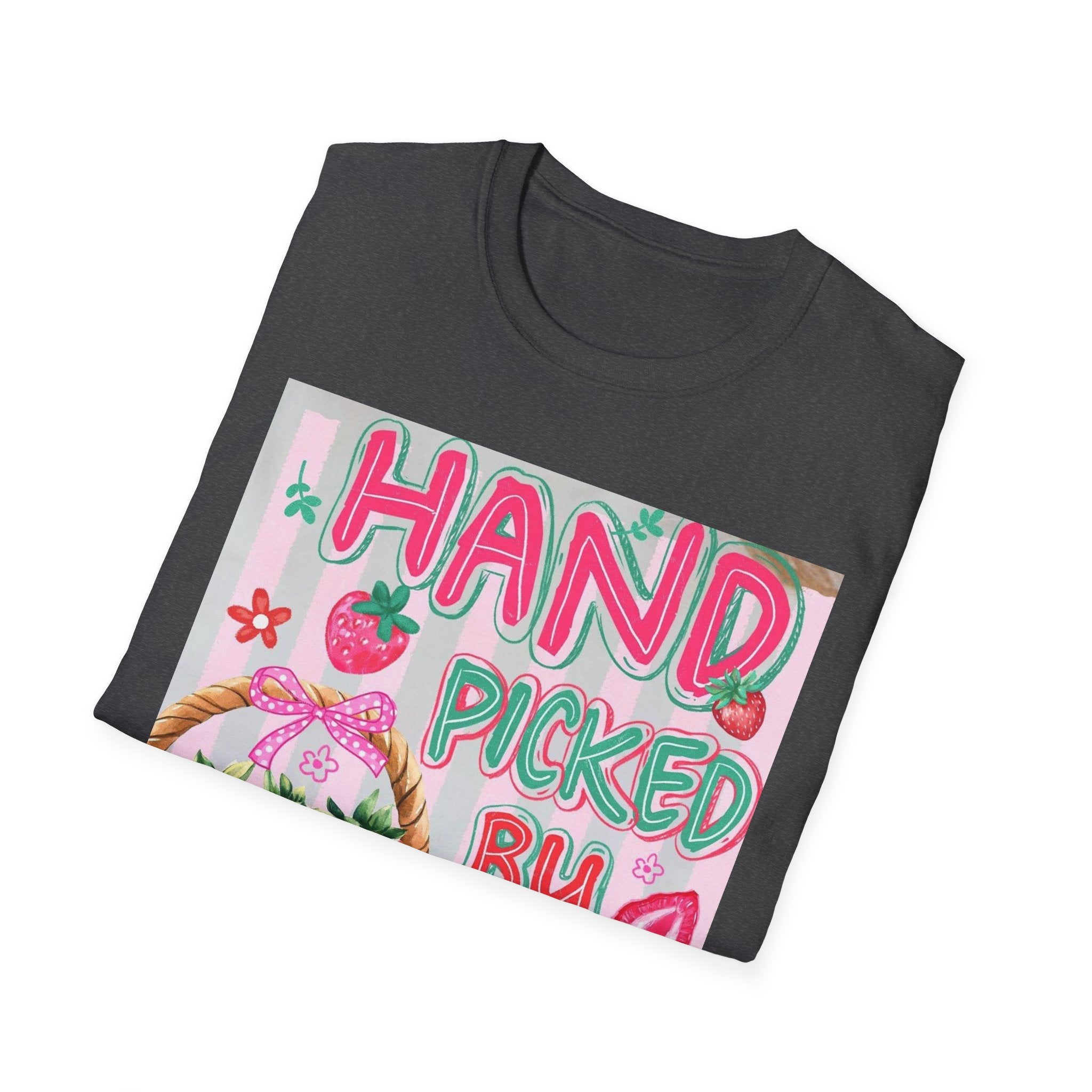 Christian T-Shirt "Hand Picked by God" — John 15:16 Strawberry Basket Graphic