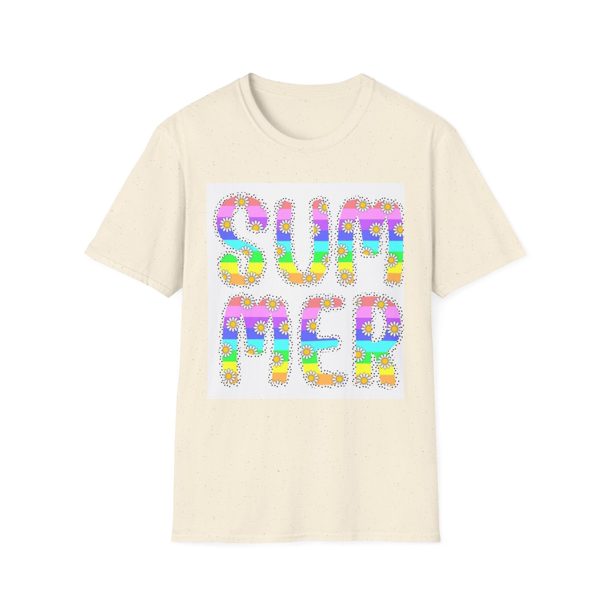 Summer Floral Graphic T‑Shirt — Colorful 'SUMMER' Text Design