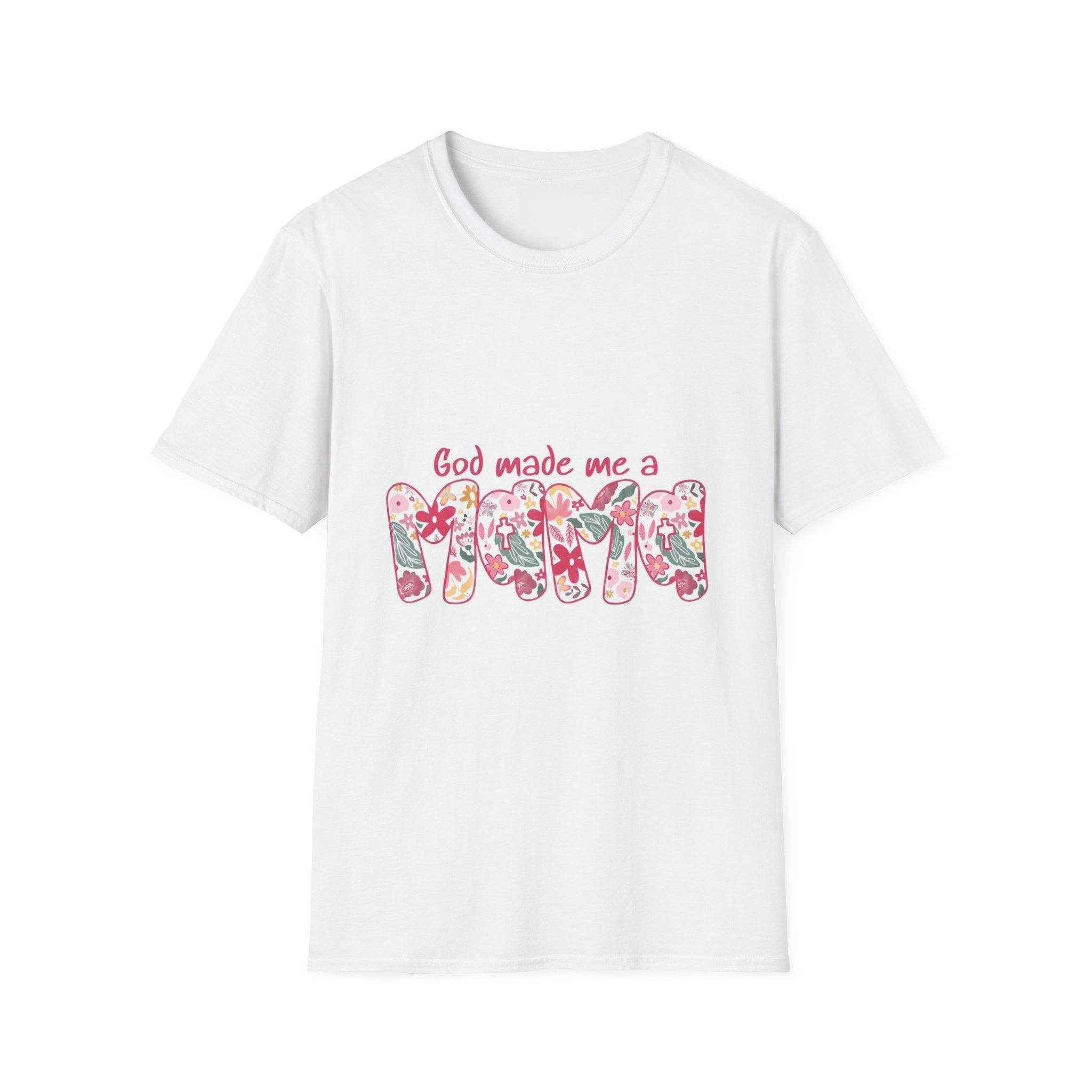 God Made Me a Mama Floral T-Shirt — Christian Mom Gift, Mother's Day Tee