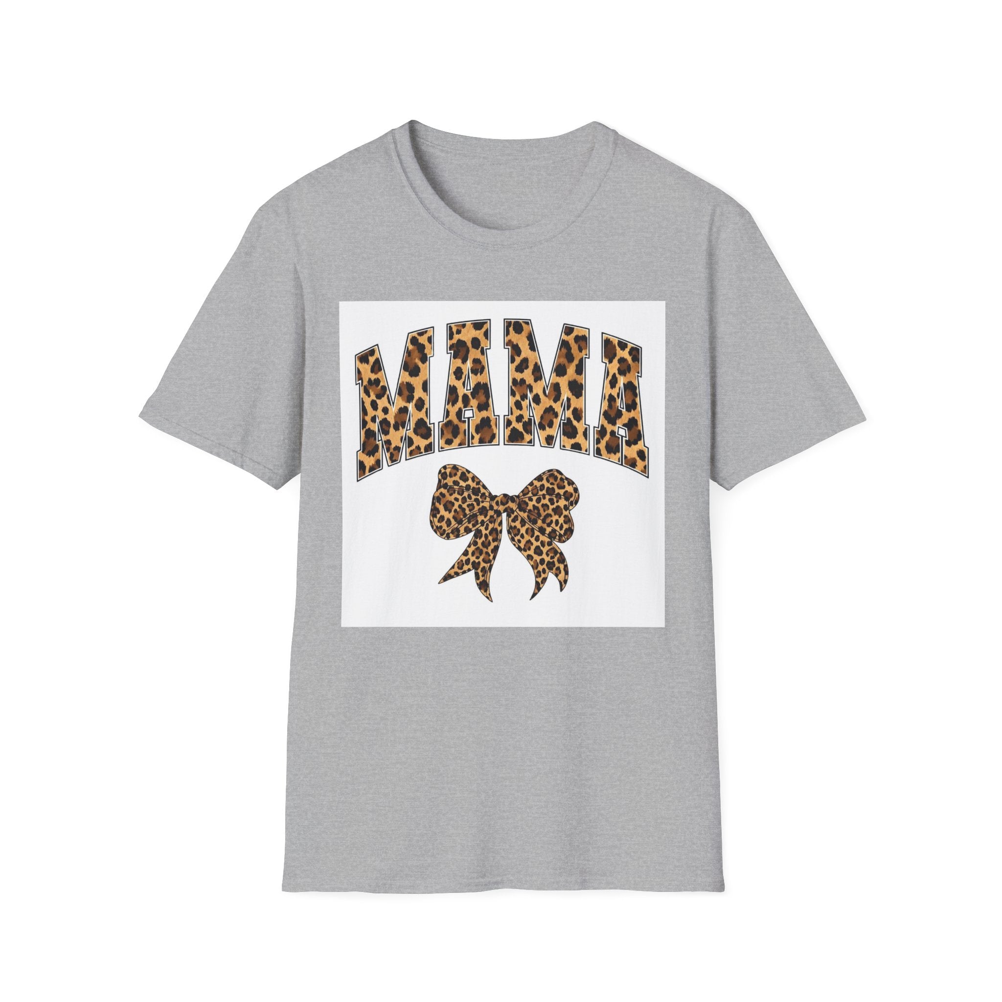 Mama Leopard Bow T-Shirt — Cute Leopard Print Mom Tee