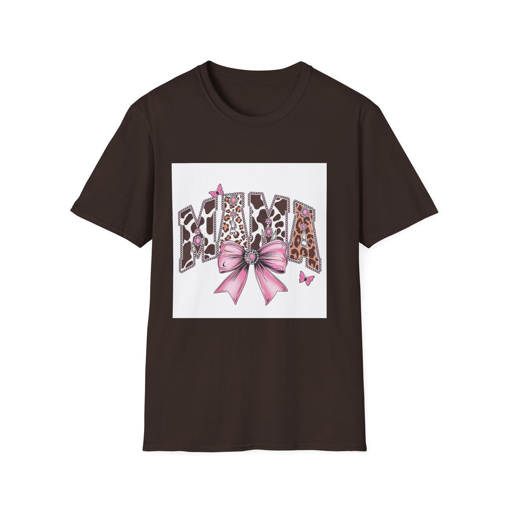 Mama Leopard Print T-Shirt with Pink Bow — Cute Mother’s Day Gift