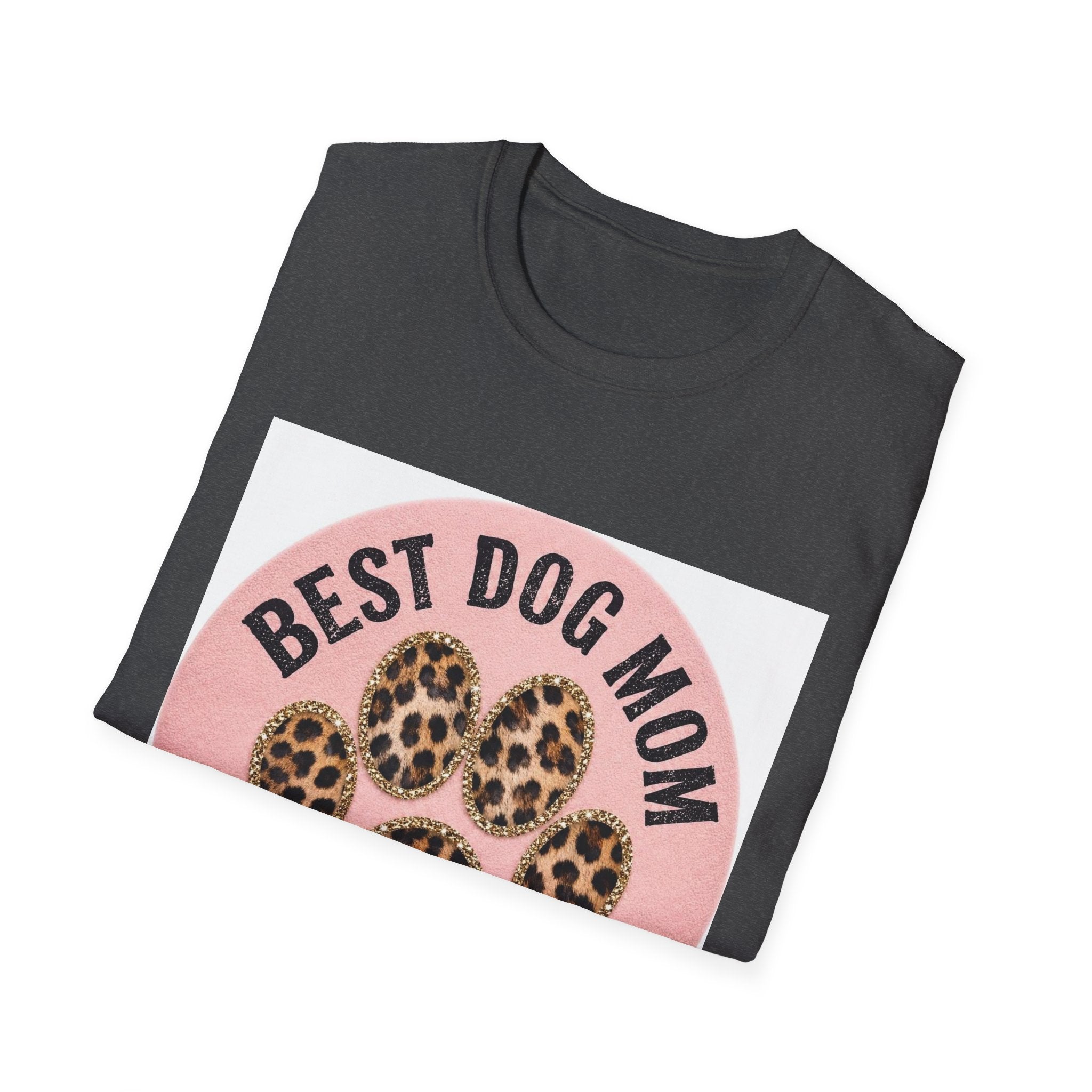 Best Dog Mom T-Shirt — Leopard Paw Graphic