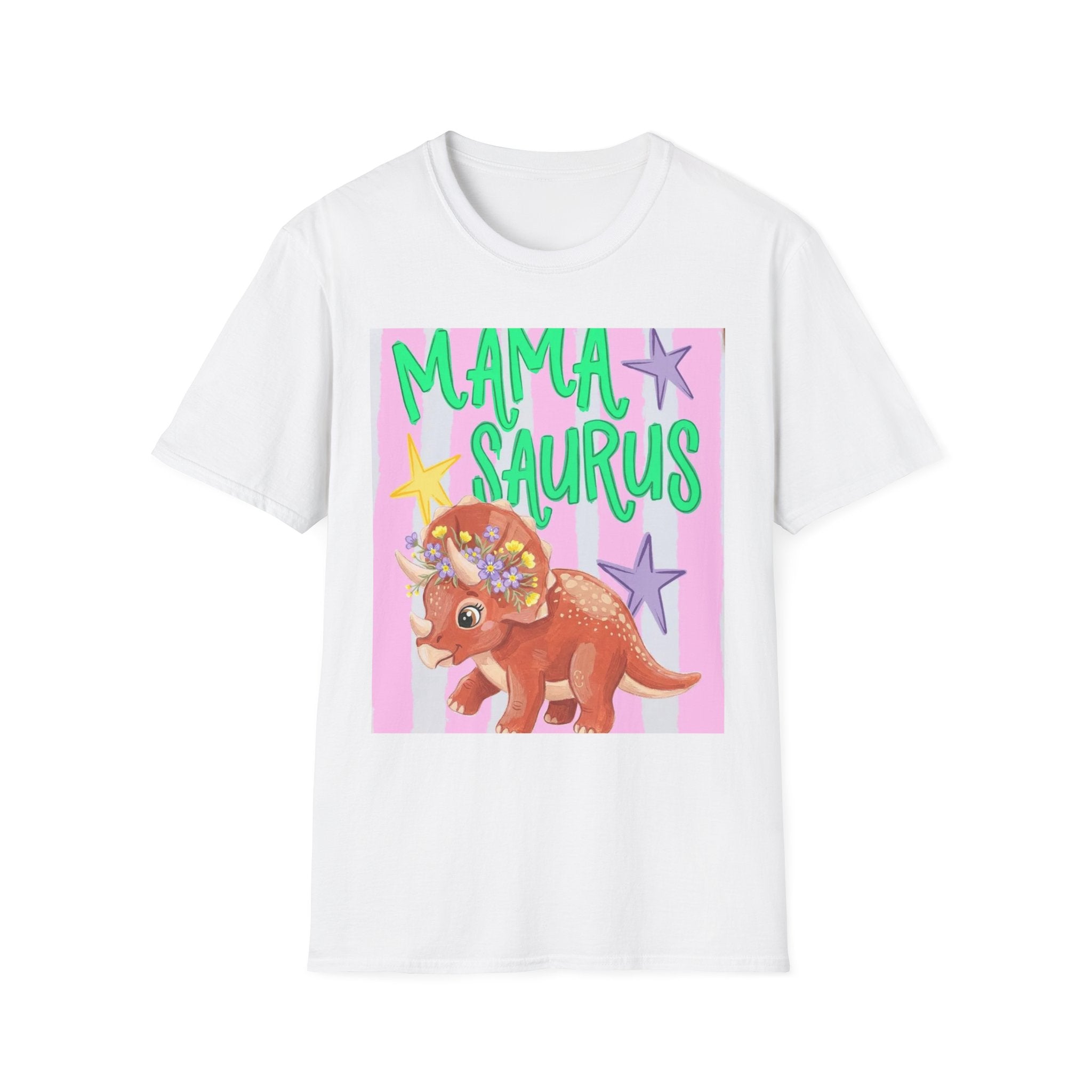 Mamasaurus T-Shirt — Cute Triceratops 'MAMA SAURUS' Graphic Tee for Moms