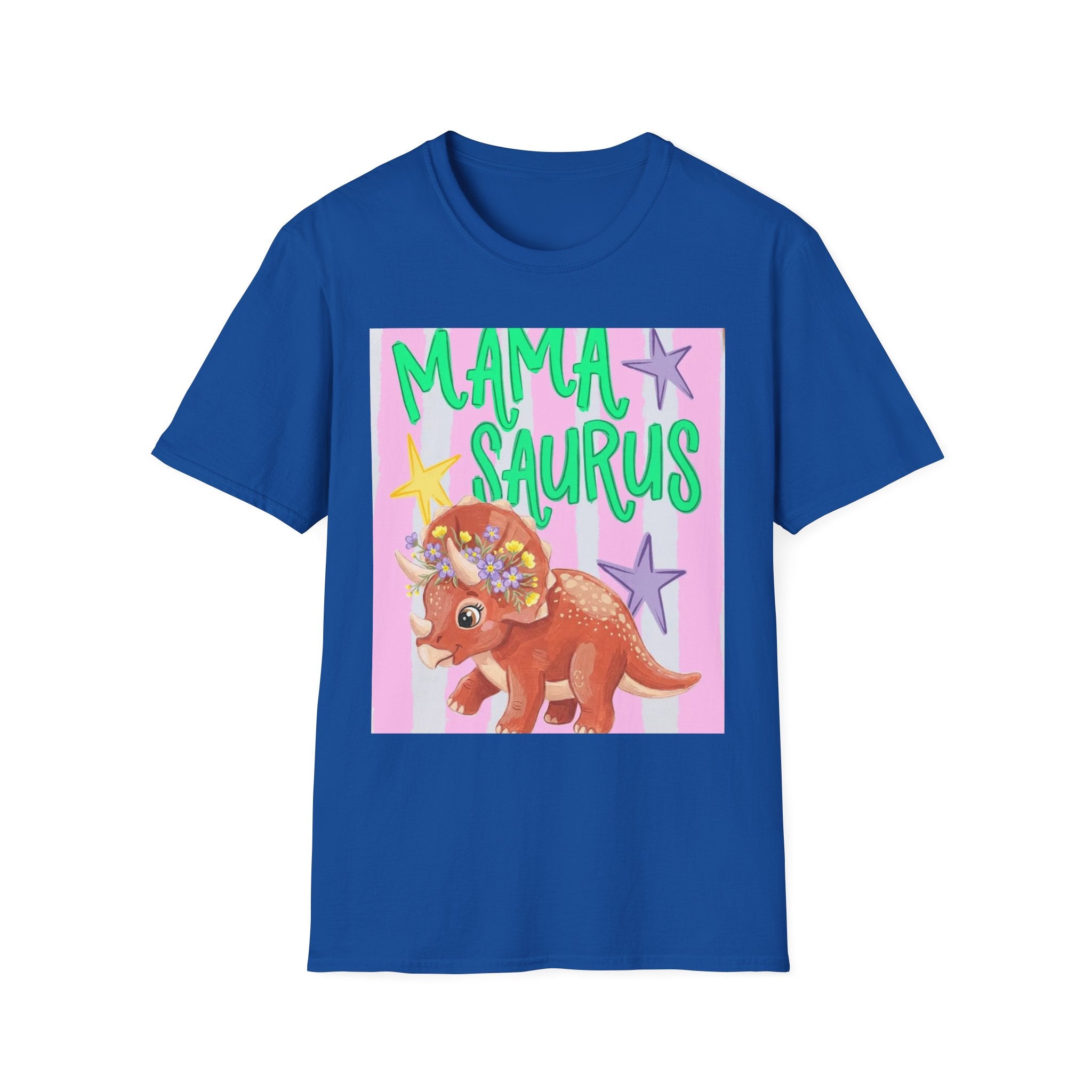 Mamasaurus T-Shirt — Cute Triceratops 'MAMA SAURUS' Graphic Tee for Moms