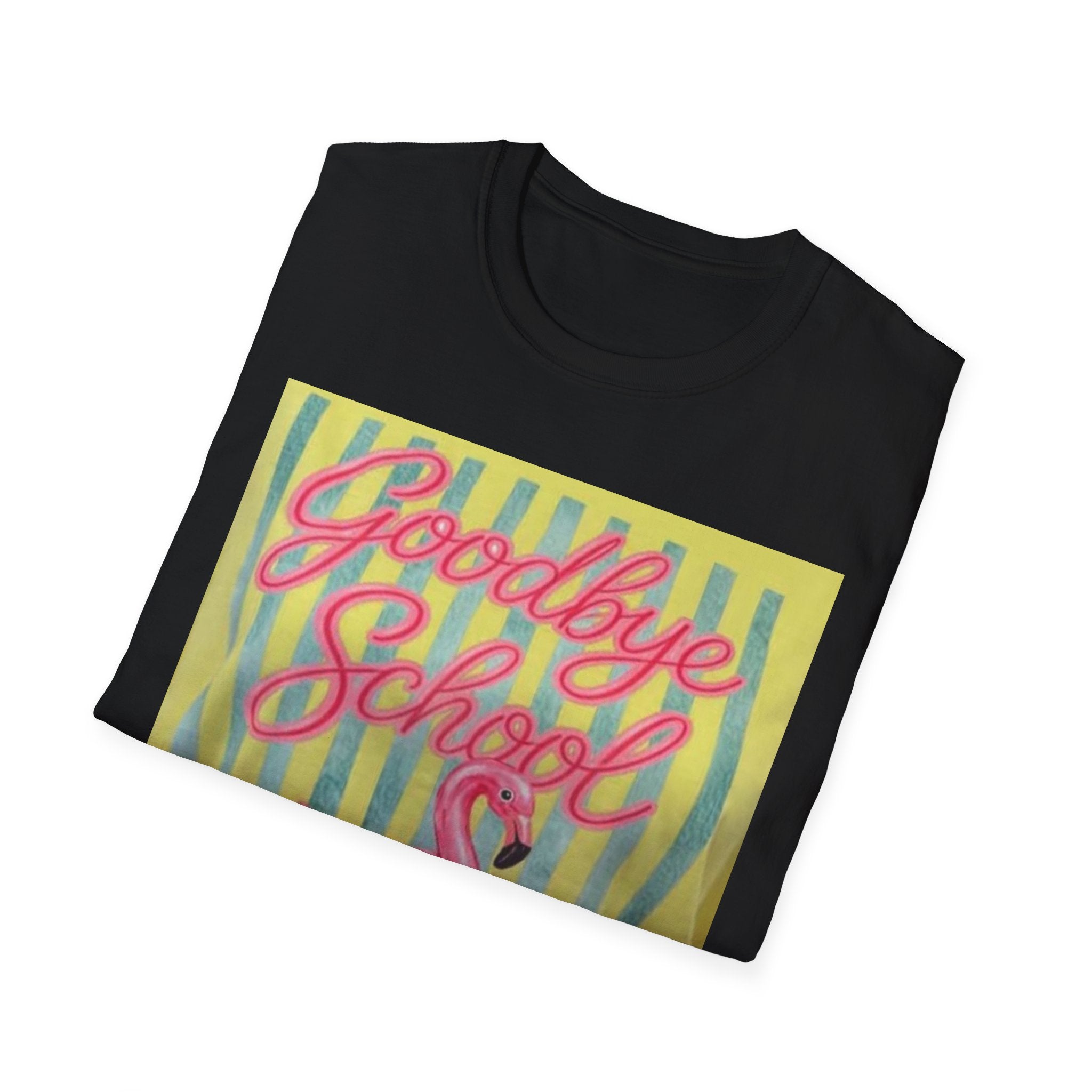 Goodbye School Hello Pool T-Shirt — Pink Flamingo Summer Graduation Tee