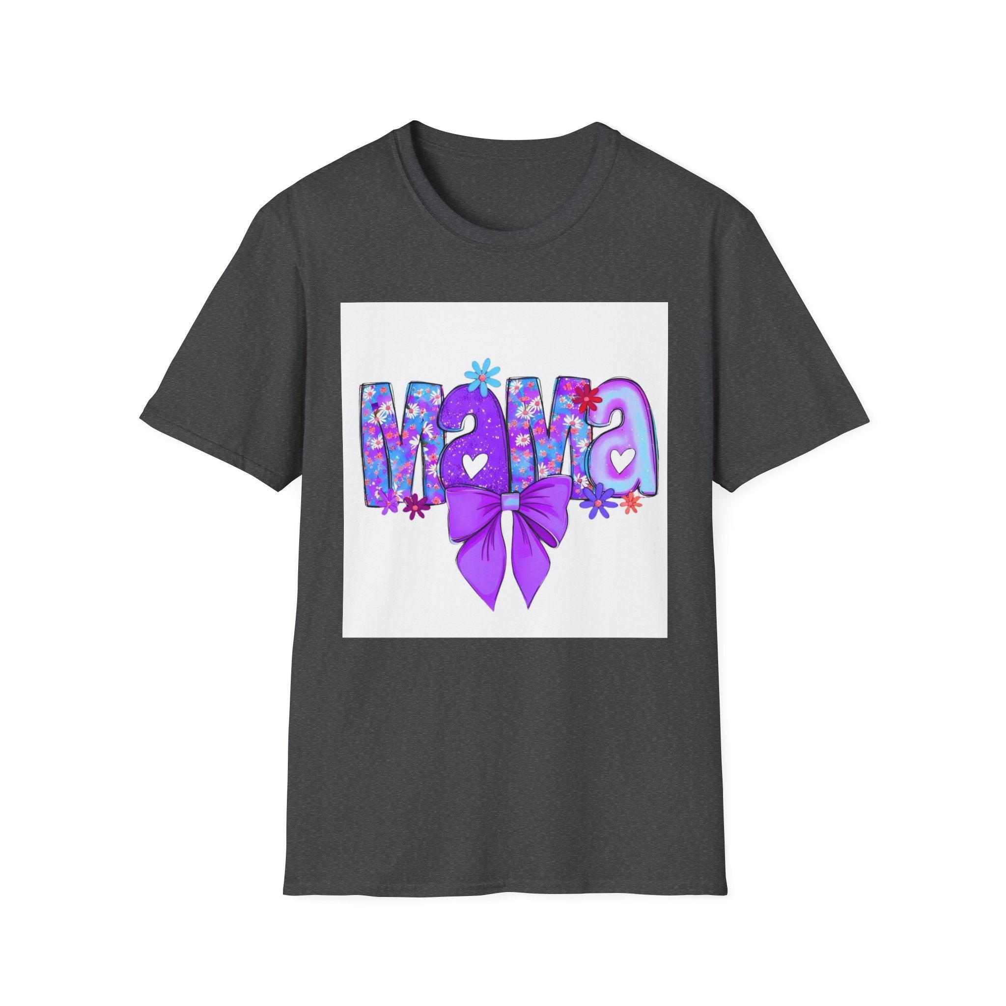Mama Floral Bow T-Shirt — Purple Mom Tee for Mother’s Day