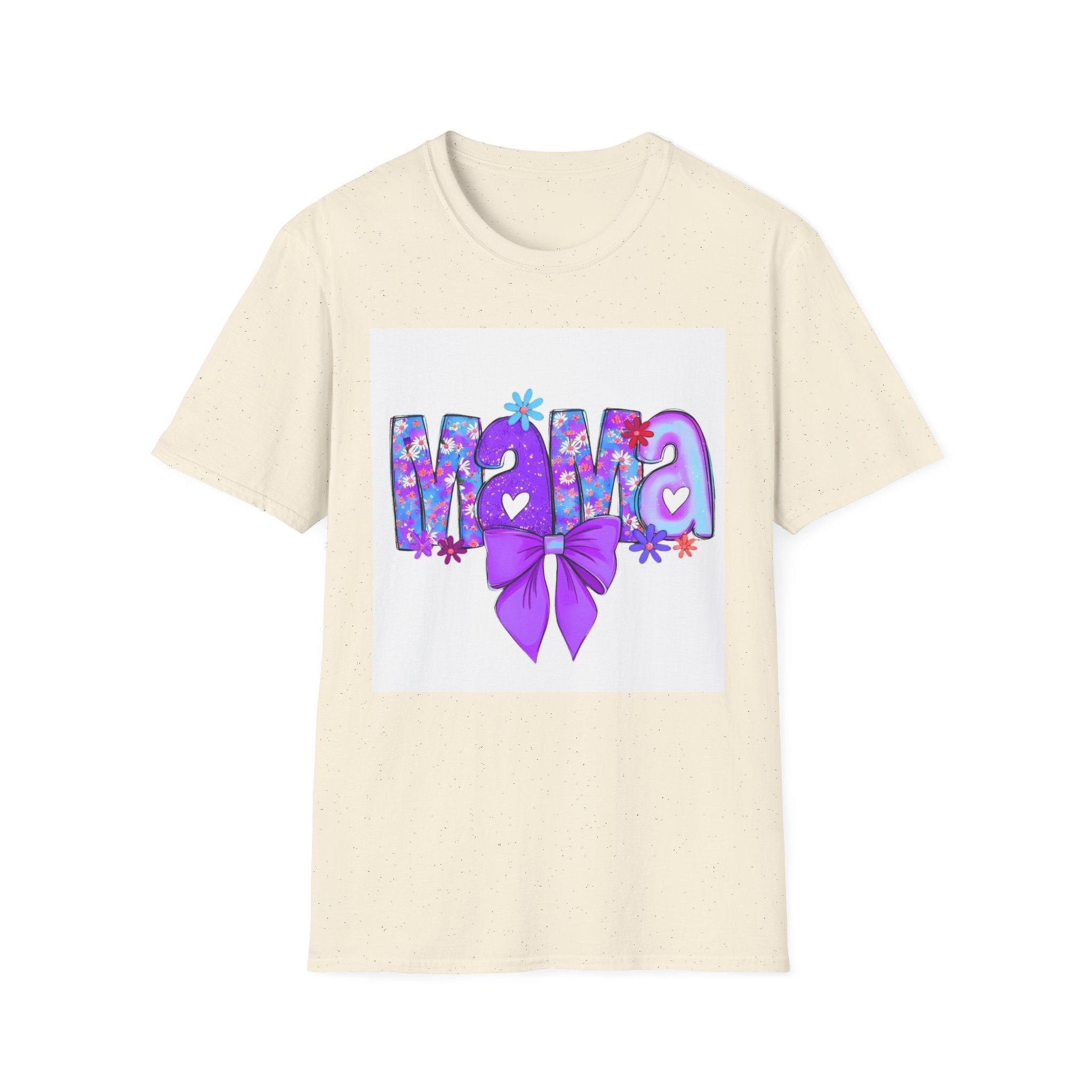Mama Floral Bow T-Shirt — Purple Mom Tee for Mother’s Day