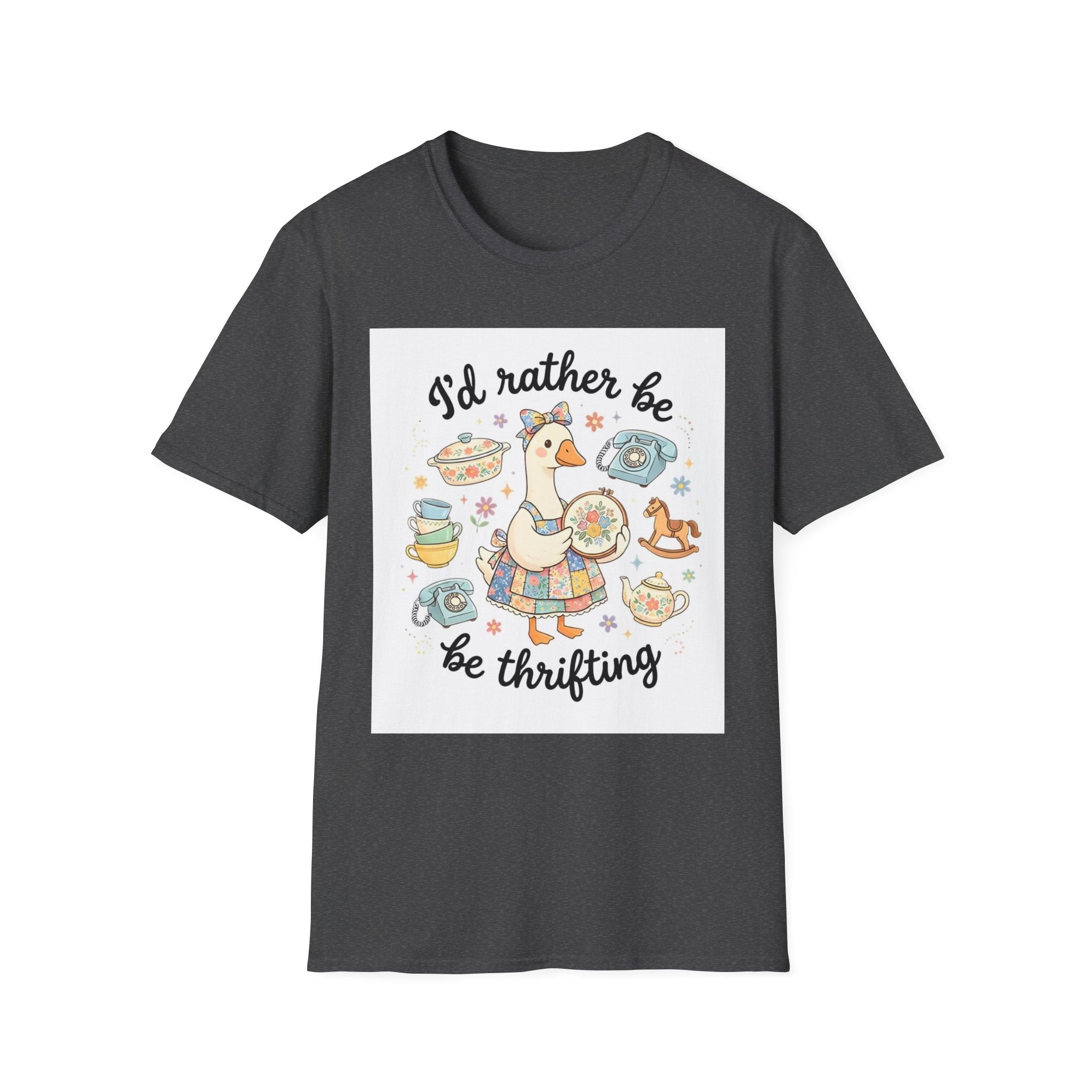 I’d Rather Be Thrifting T-Shirt — Vintage Thrift Store Duck Graphic Tee