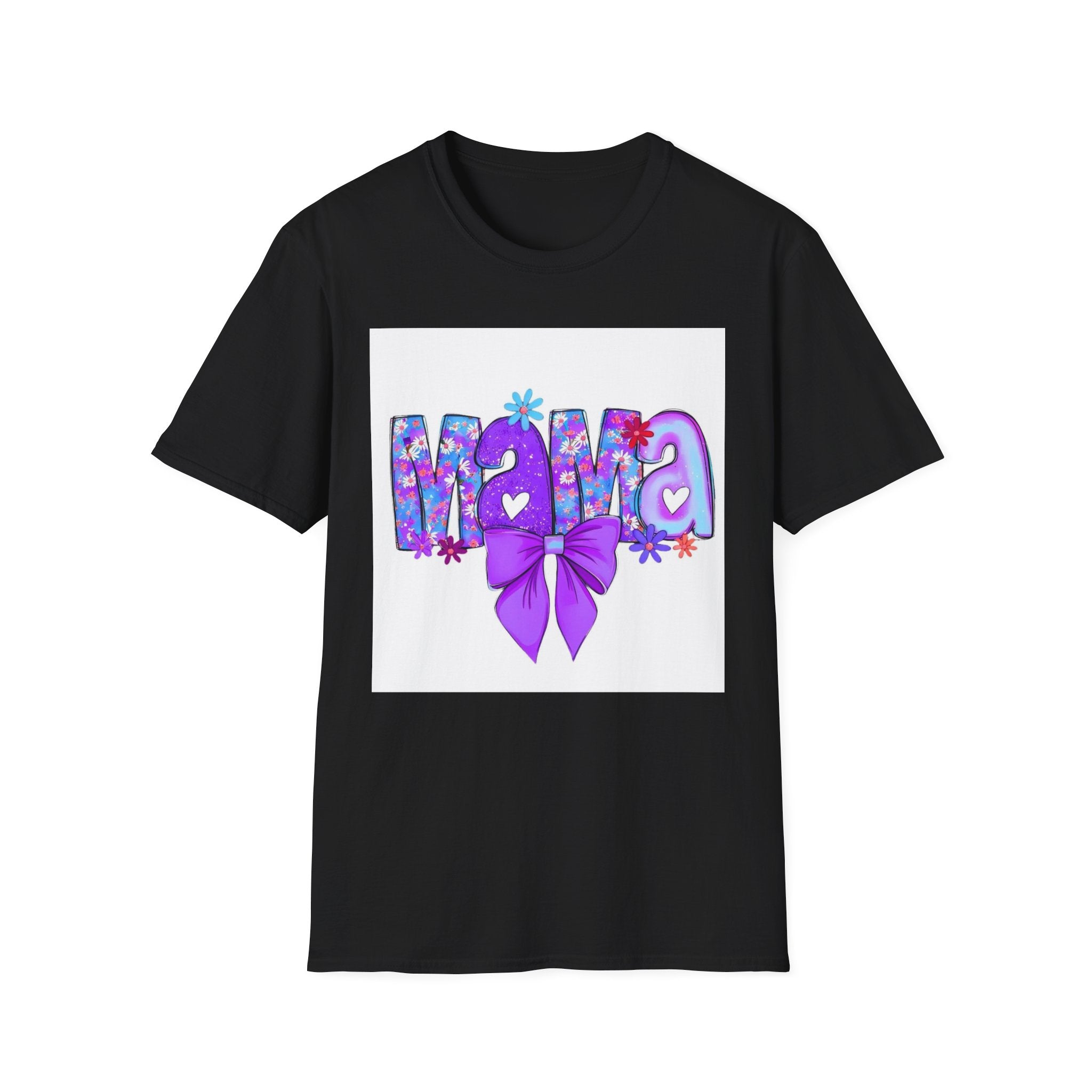 Mama Floral Bow T-Shirt — Purple Mom Tee for Mother’s Day