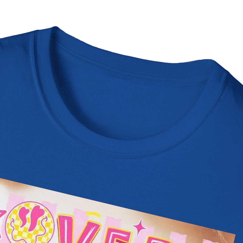 “Overstimulated Moms Club” Graphic T-Shirt — Funny Mom Gift, Bright Retro Doodle Design