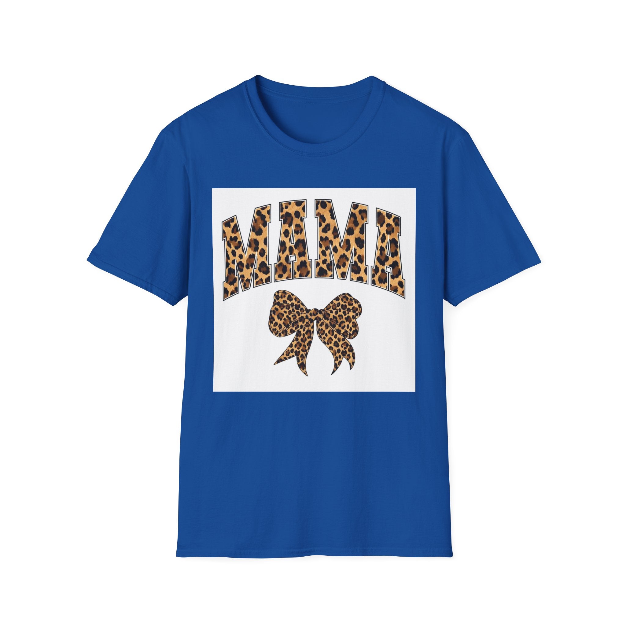 Mama Leopard Bow T-Shirt — Cute Leopard Print Mom Tee