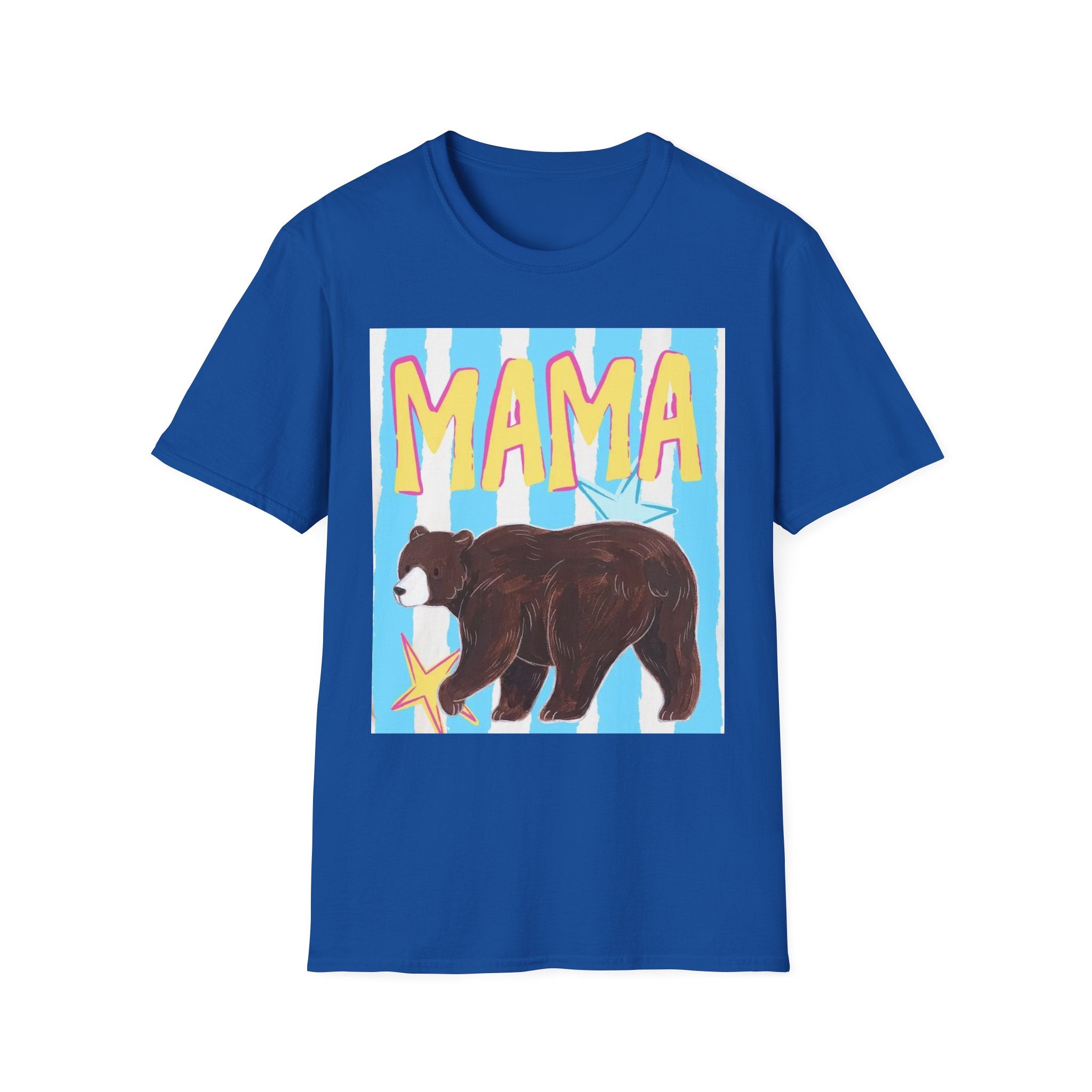 Mama Bear T-Shirt — Retro Striped Mom Gift Shirt