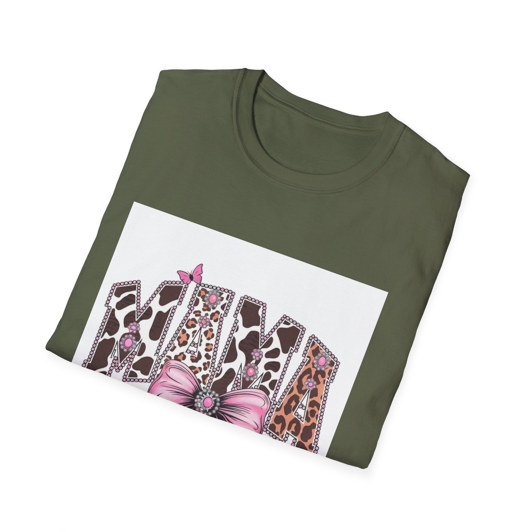 Mama Leopard Print T-Shirt with Pink Bow — Cute Mother’s Day Gift
