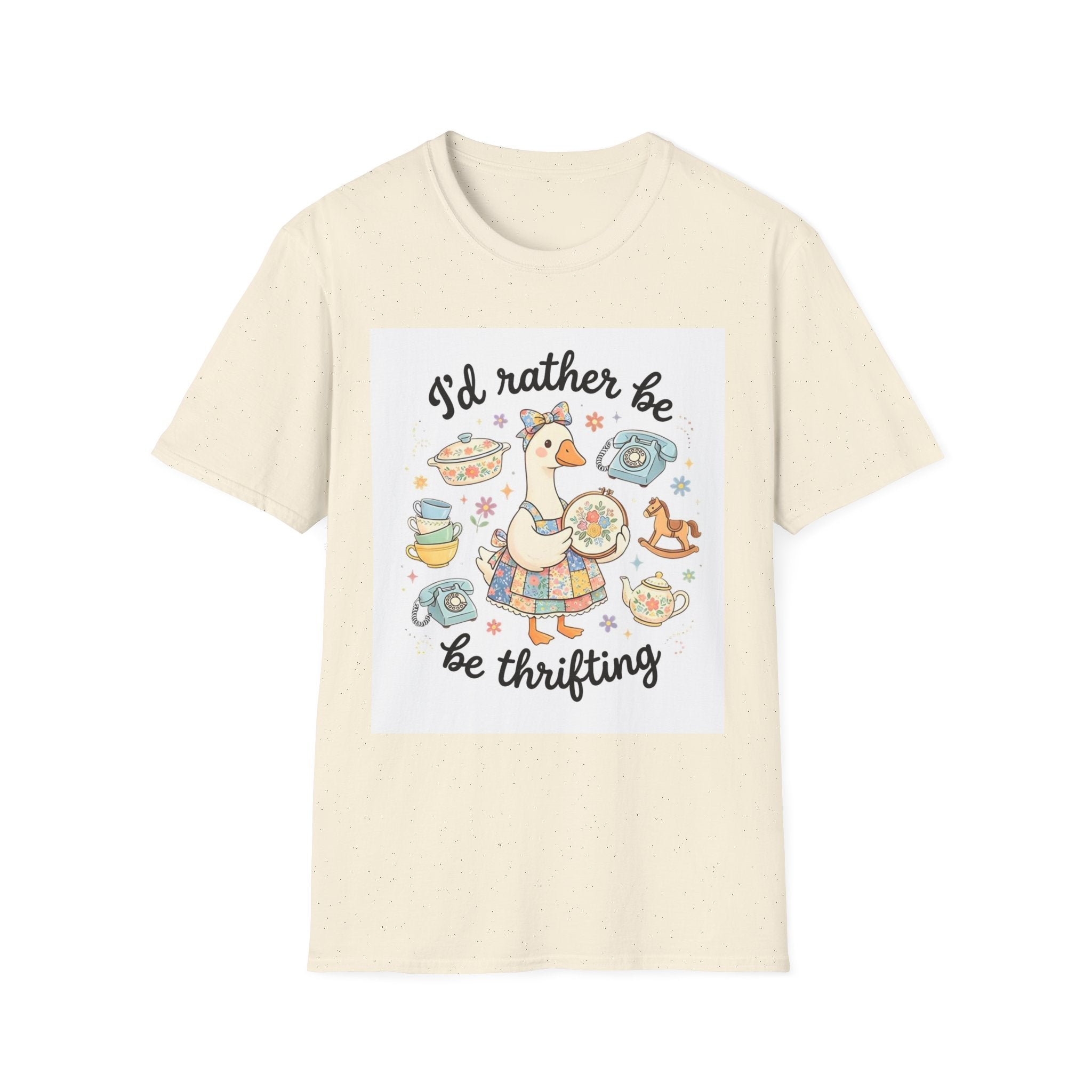 I’d Rather Be Thrifting T-Shirt — Vintage Thrift Store Duck Graphic Tee