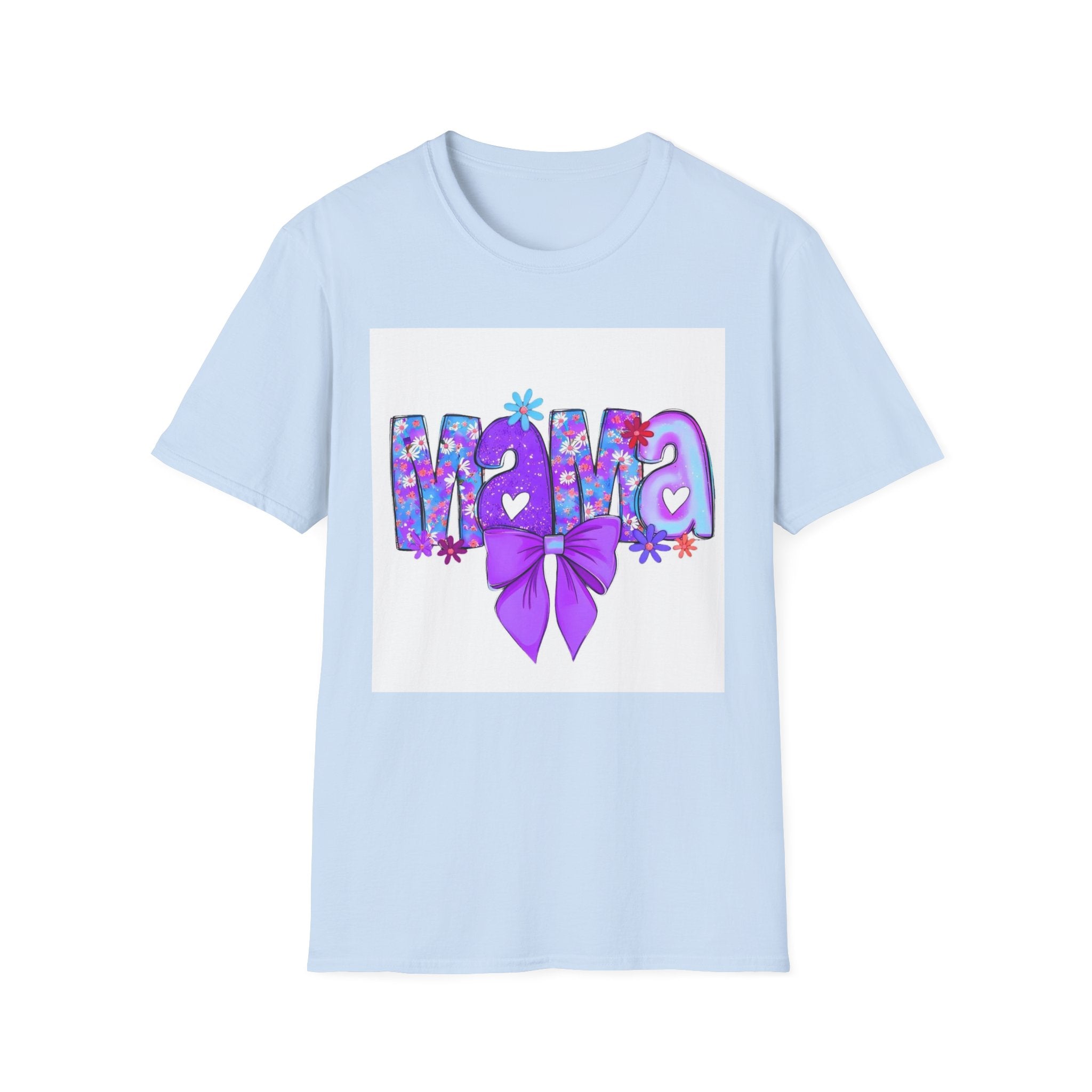 Mama Floral Bow T-Shirt — Purple Mom Tee for Mother’s Day