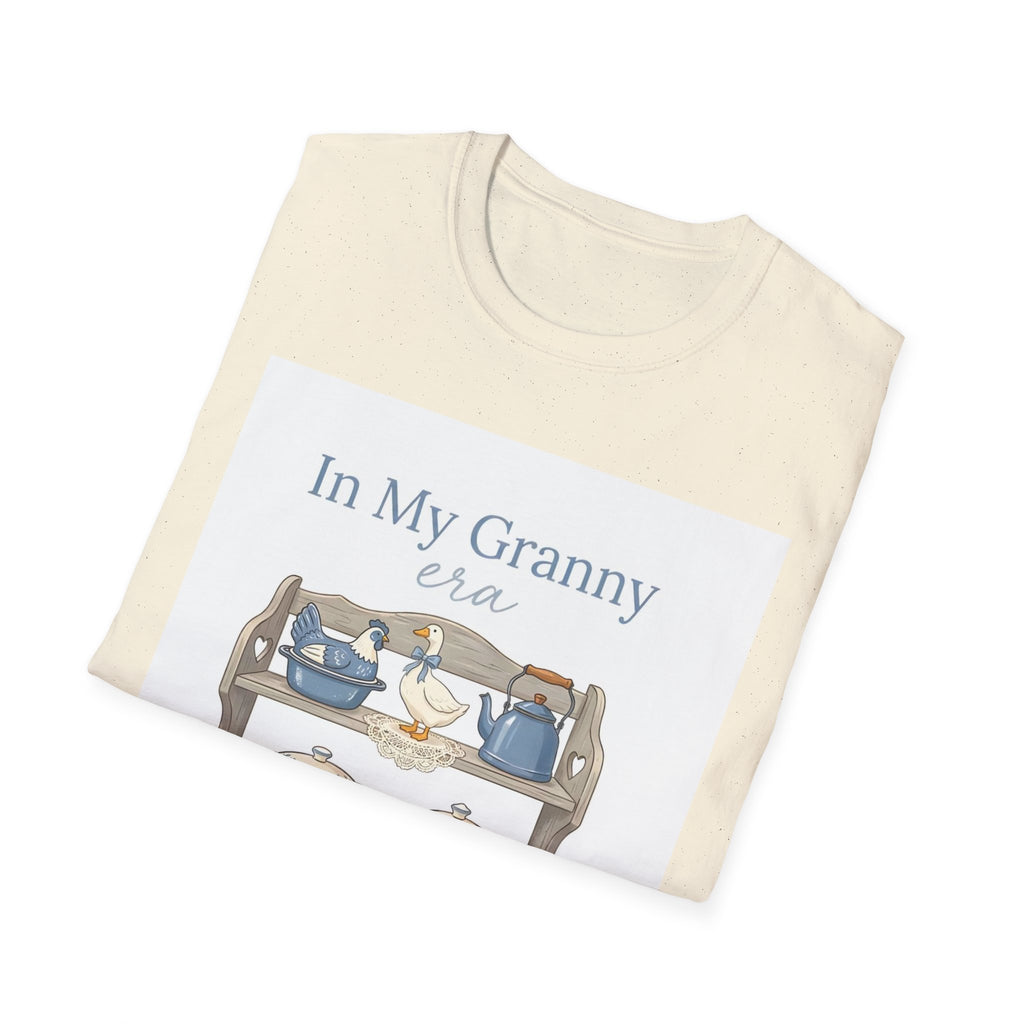In My Granny Era Tea Cup Shelf T-Shirt — Vintage Grandma Tea Set Tee