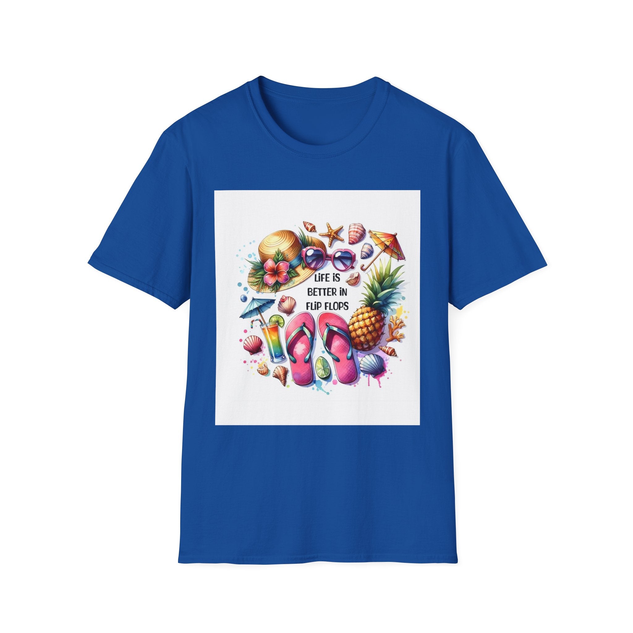 Beach Vibes T-Shirt — "Life Is Better in Flip Flops" Tropical Graphic Tee