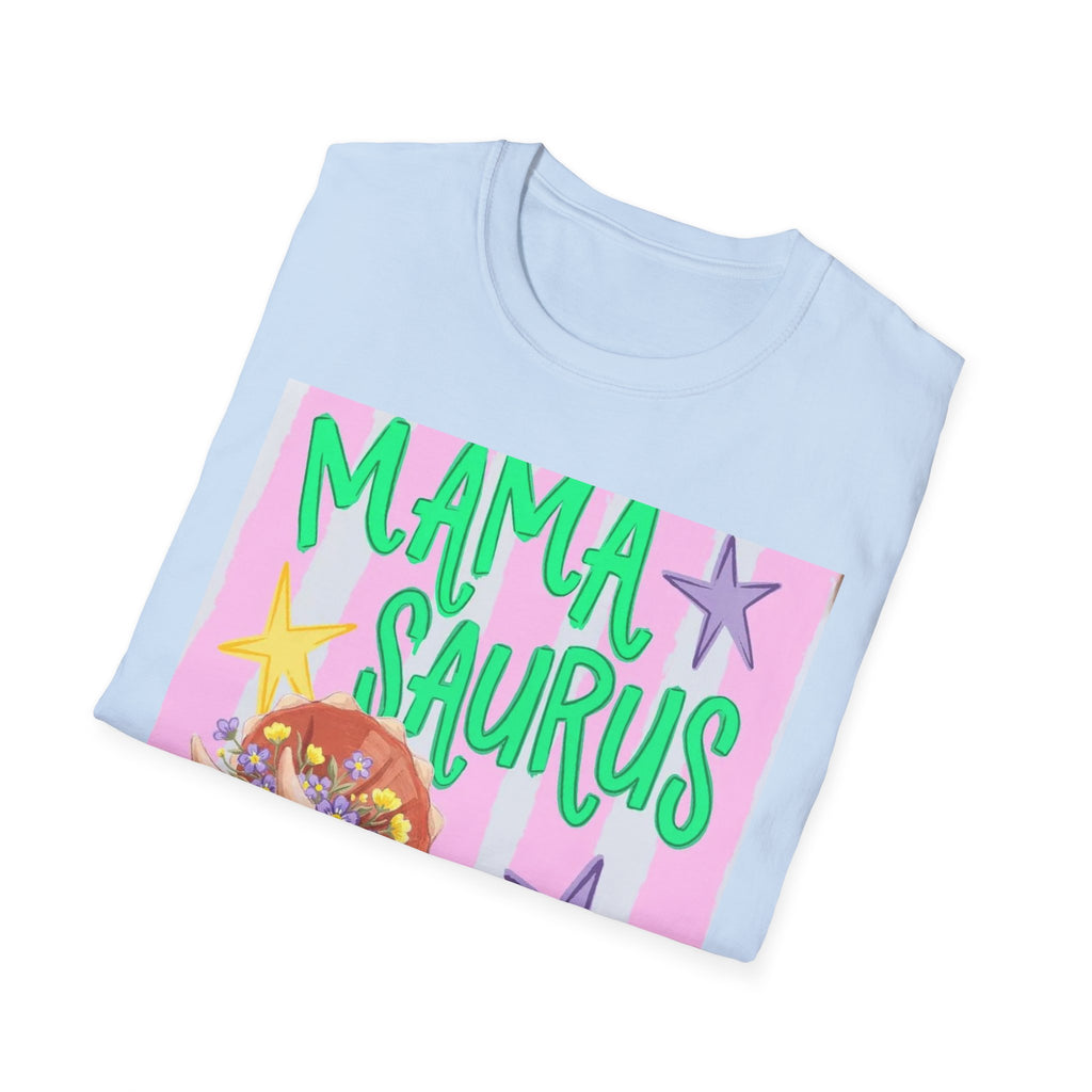 Mamasaurus T-Shirt — Cute Triceratops 'MAMA SAURUS' Graphic Tee for Moms