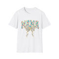 Mama Floral Bow T-Shirt — Colorful Leopard Print Mom Tee