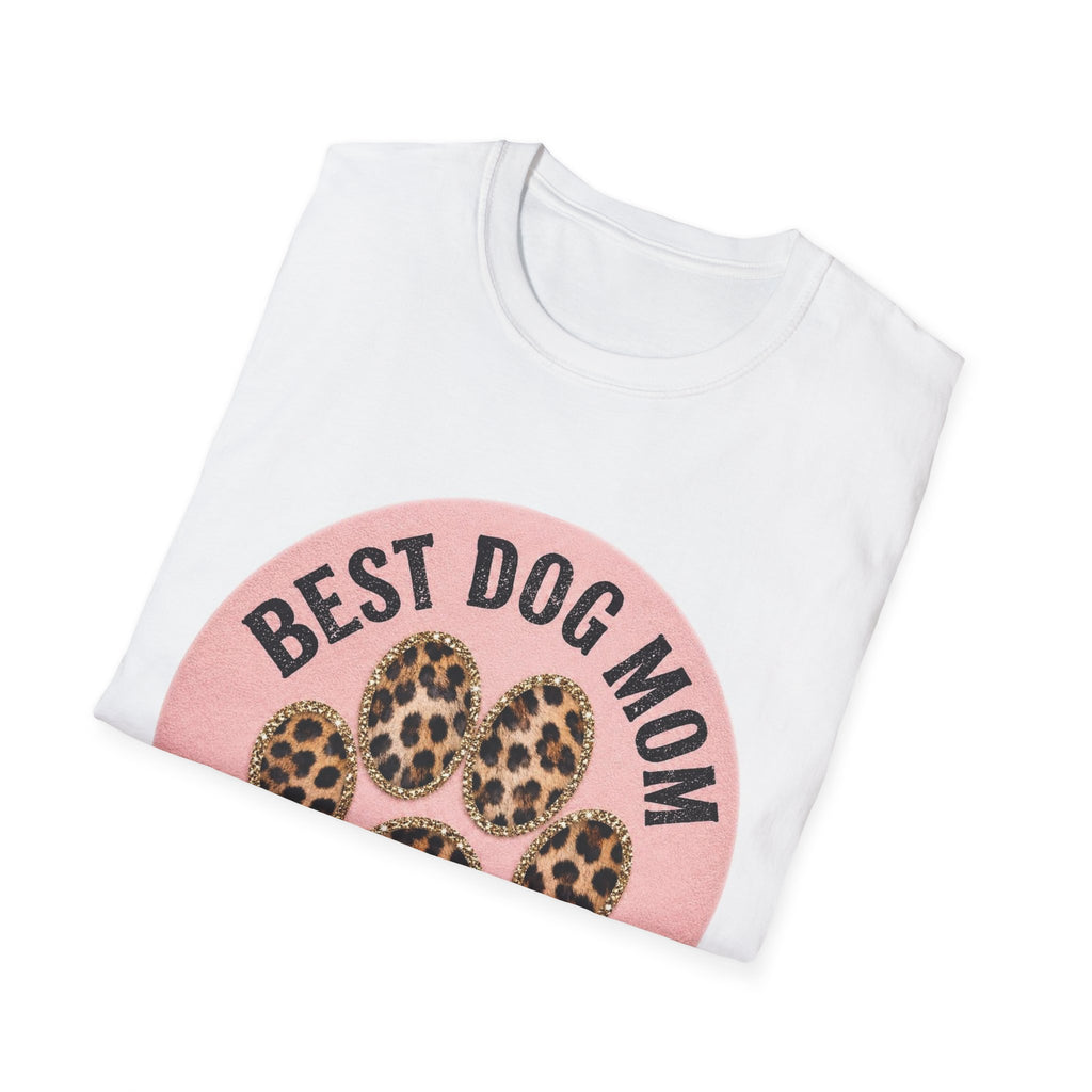 Best Dog Mom T-Shirt — Leopard Paw Graphic