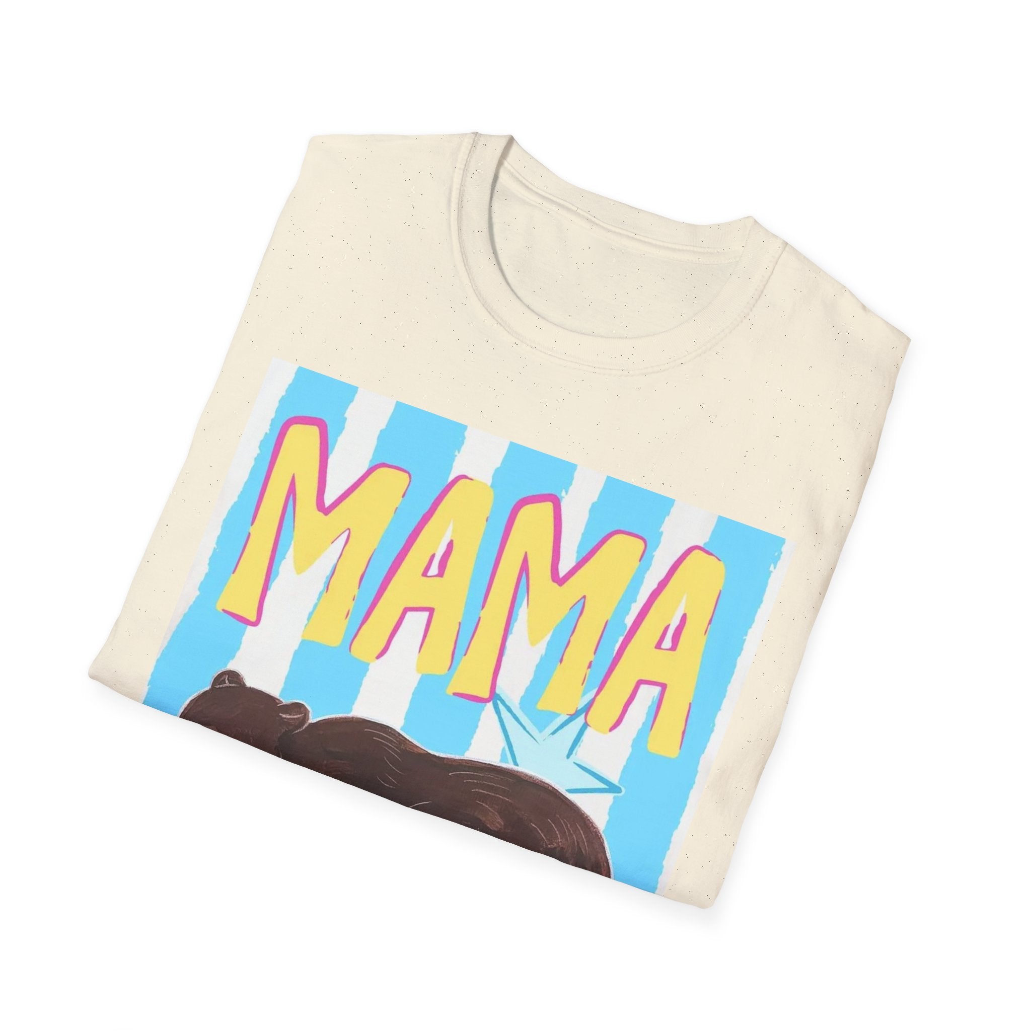 Mama Bear T-Shirt — Retro Striped Mom Gift Shirt