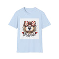Mama Baseball Heart Tee — Cute Polka Dot Bow Softstyle T-Shirt