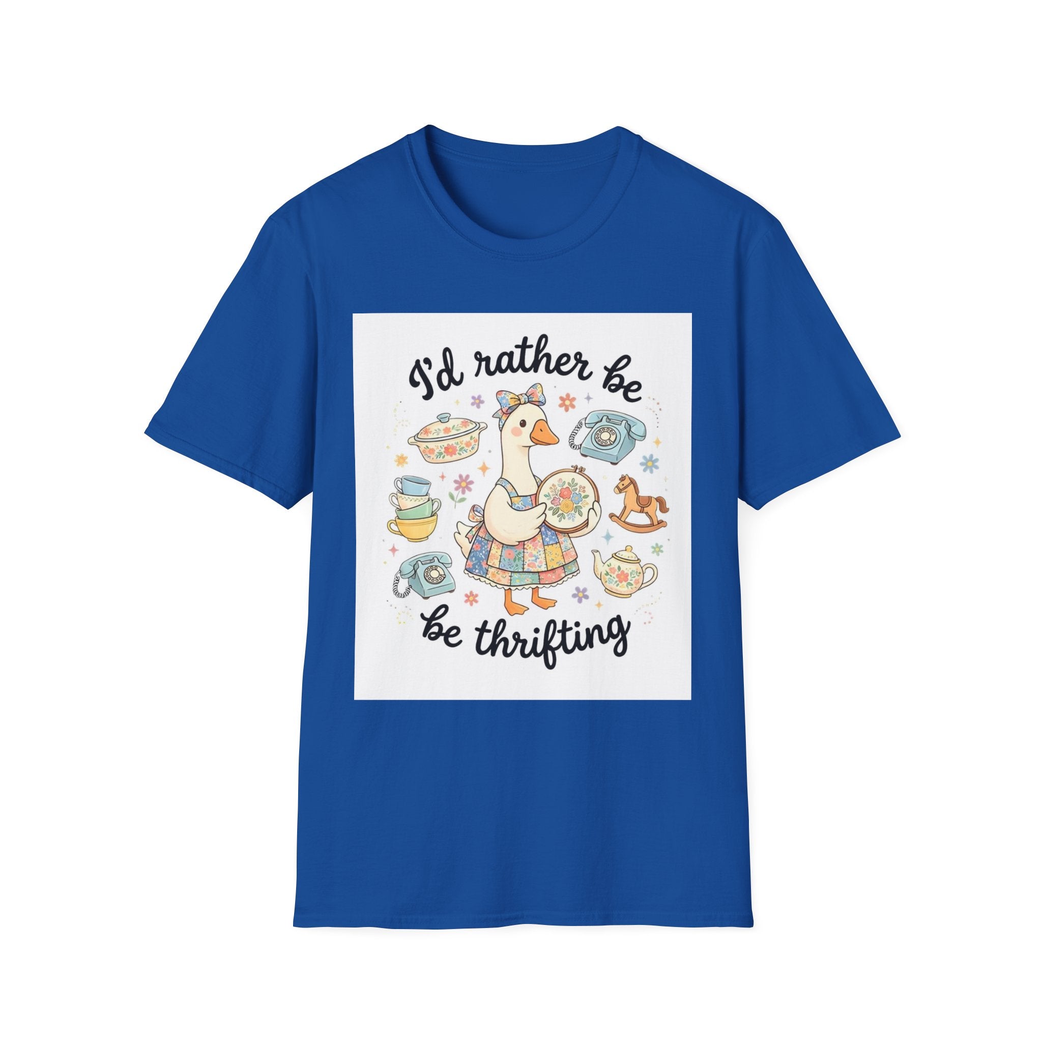 I’d Rather Be Thrifting T-Shirt — Vintage Thrift Store Duck Graphic Tee