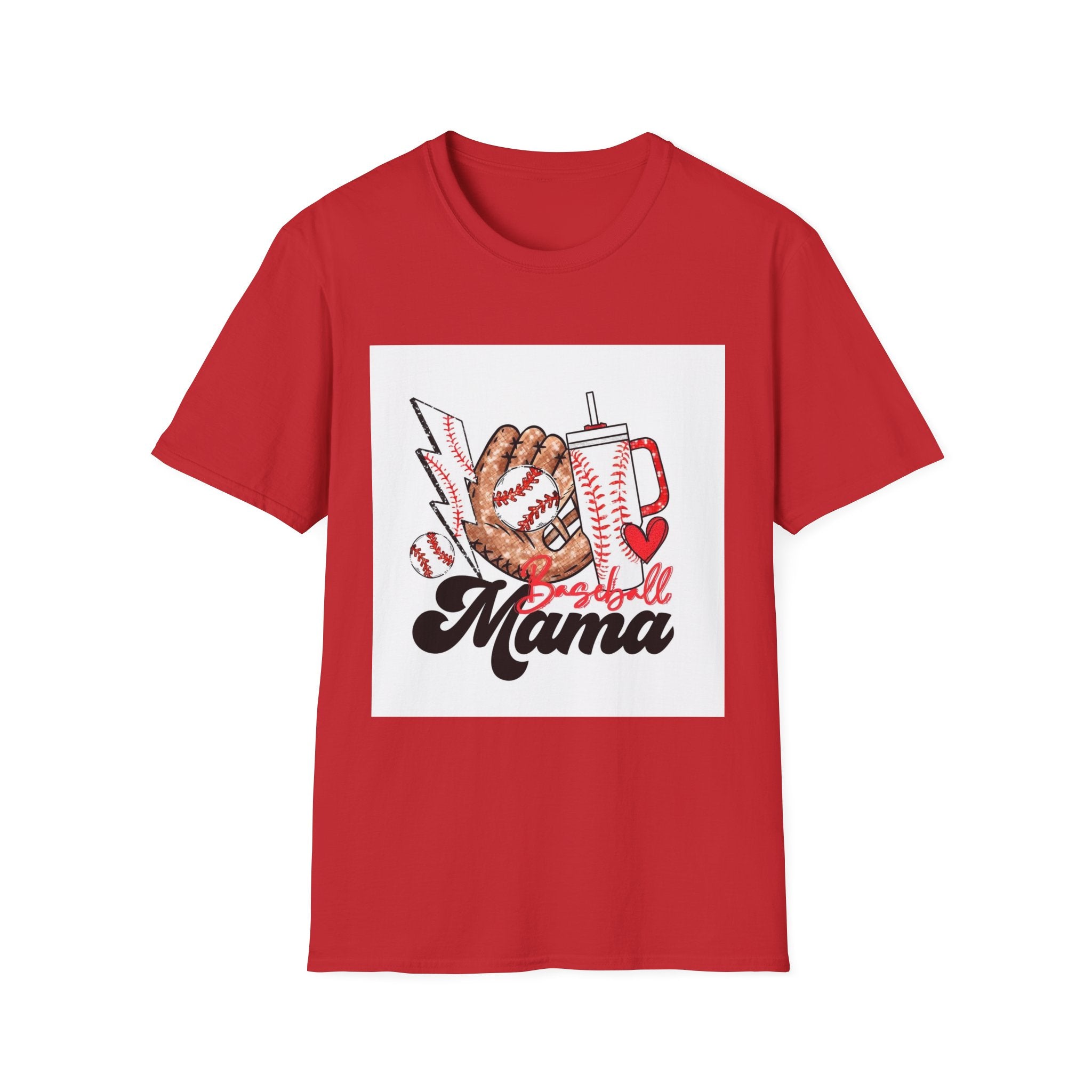 Baseball Mama T‑Shirt — Retro Glove & Bat Softball Mom Tee