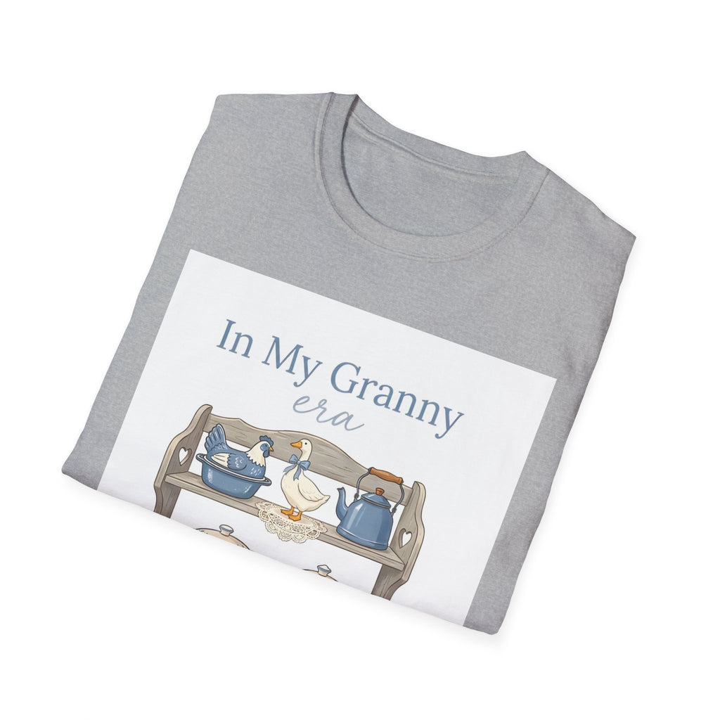 In My Granny Era Tea Cup Shelf T-Shirt — Vintage Grandma Tea Set Tee