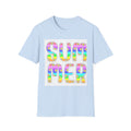 Summer Floral Graphic T‑Shirt — Colorful 'SUMMER' Text Design