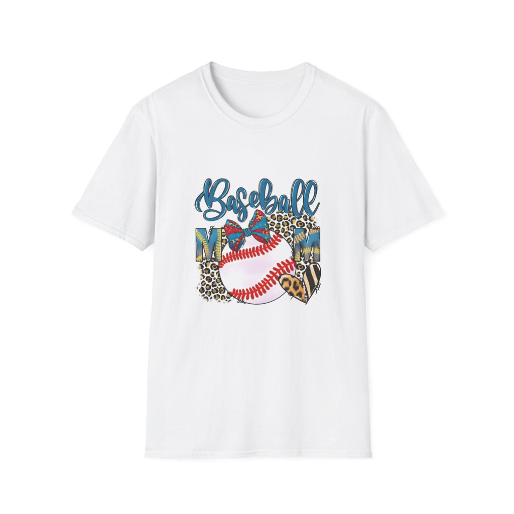 Baseball Mom Leopard Heart T-Shirt