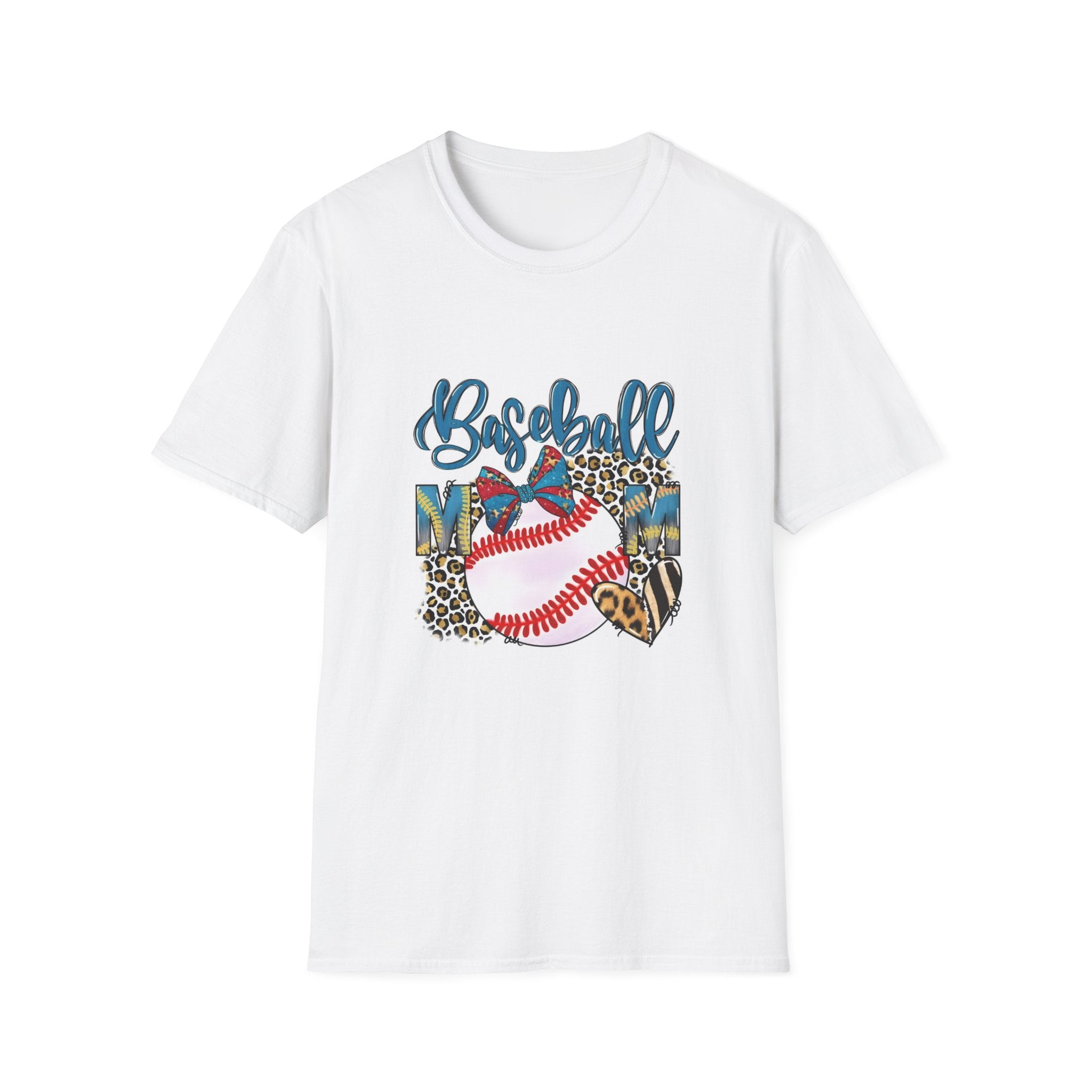 Baseball Mom Leopard Heart T-Shirt
