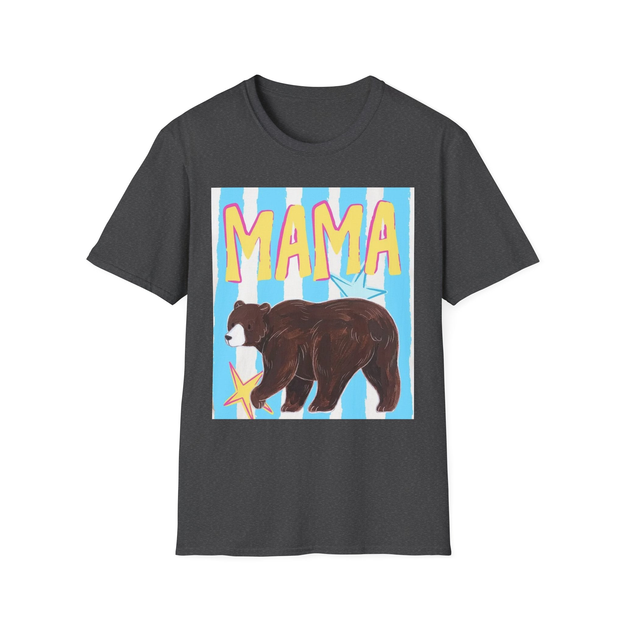 Mama Bear T-Shirt — Retro Striped Mom Gift Shirt