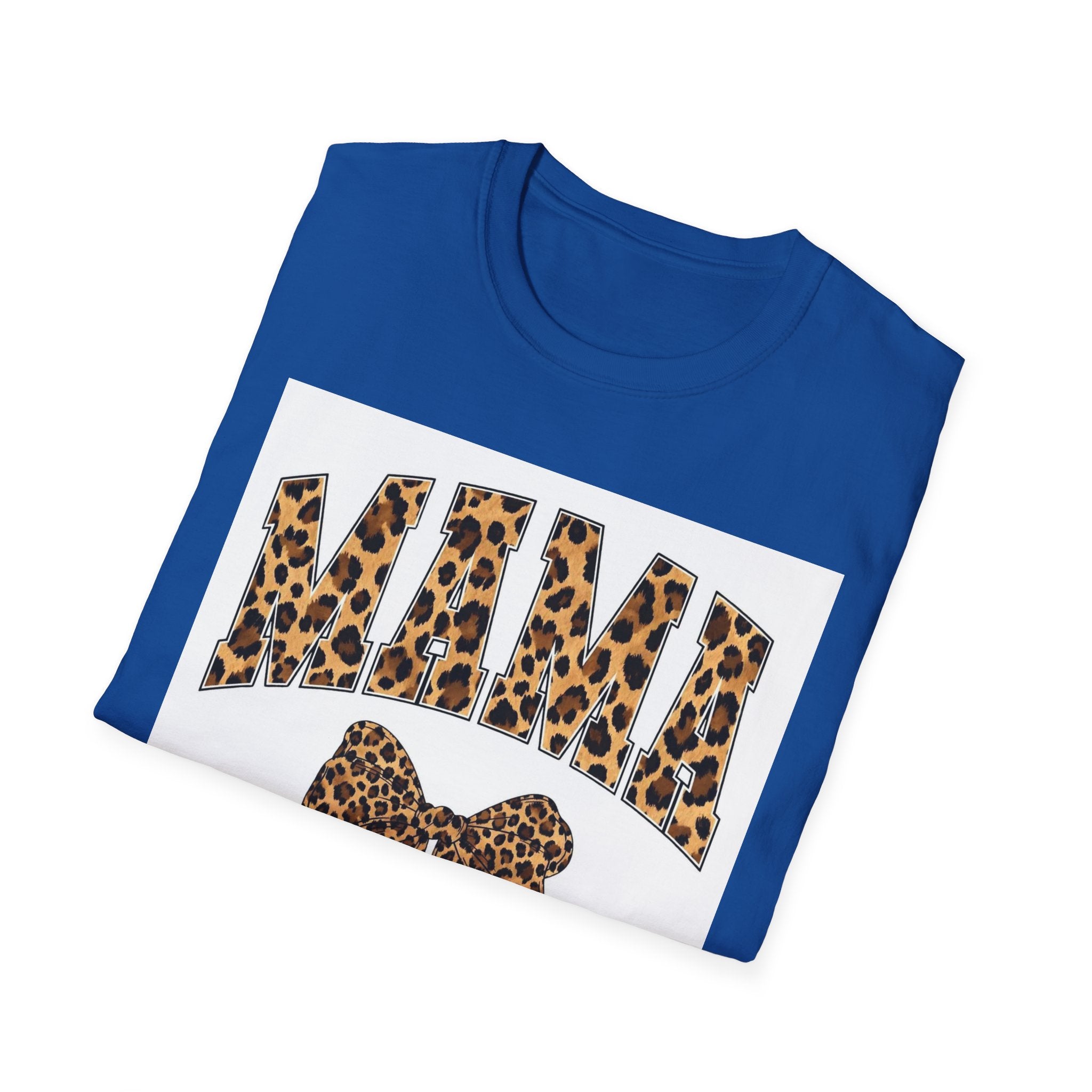 Mama Leopard Bow T-Shirt — Cute Leopard Print Mom Tee