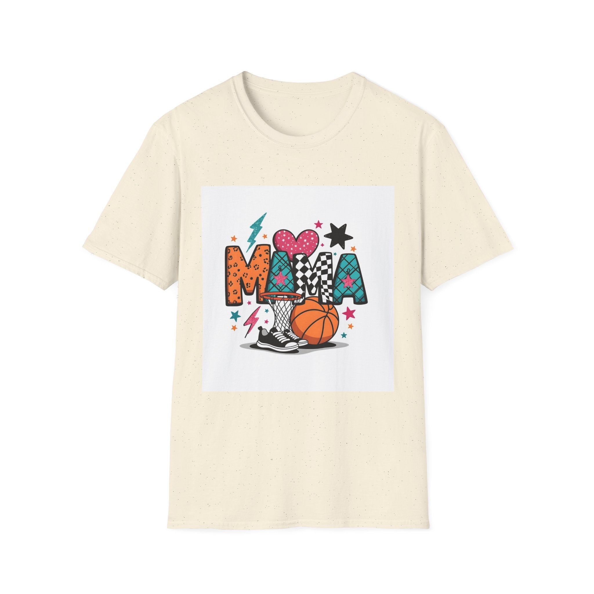Mama Basketball Graphic T‑Shirt — Colorful Sports Mom Tee