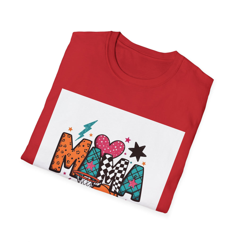 Mama Basketball Graphic T‑Shirt — Colorful Sports Mom Tee